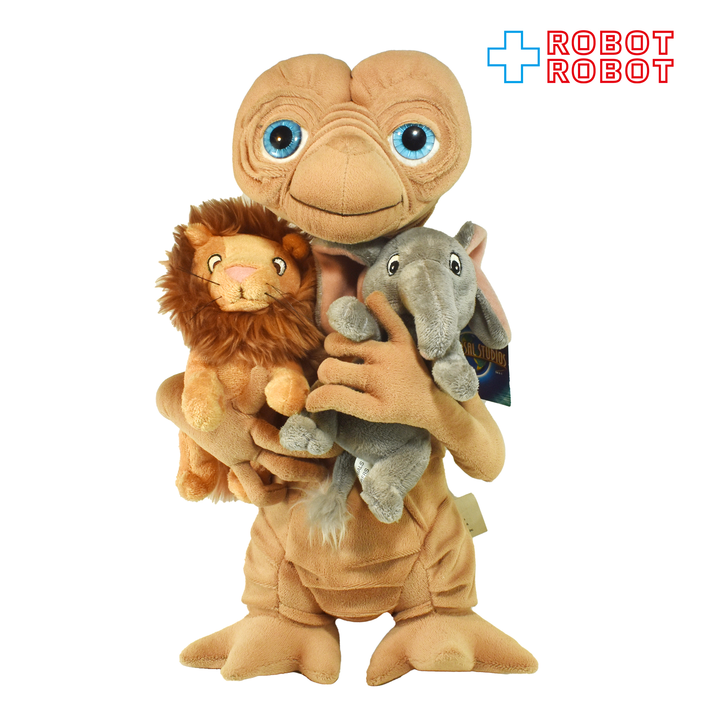 USJ E.T. ぬいぐるみ w/ライオンとゾウのぬいぐるみ ぬいぐるみ人形 40センチ 紙タグ付き 入荷写真