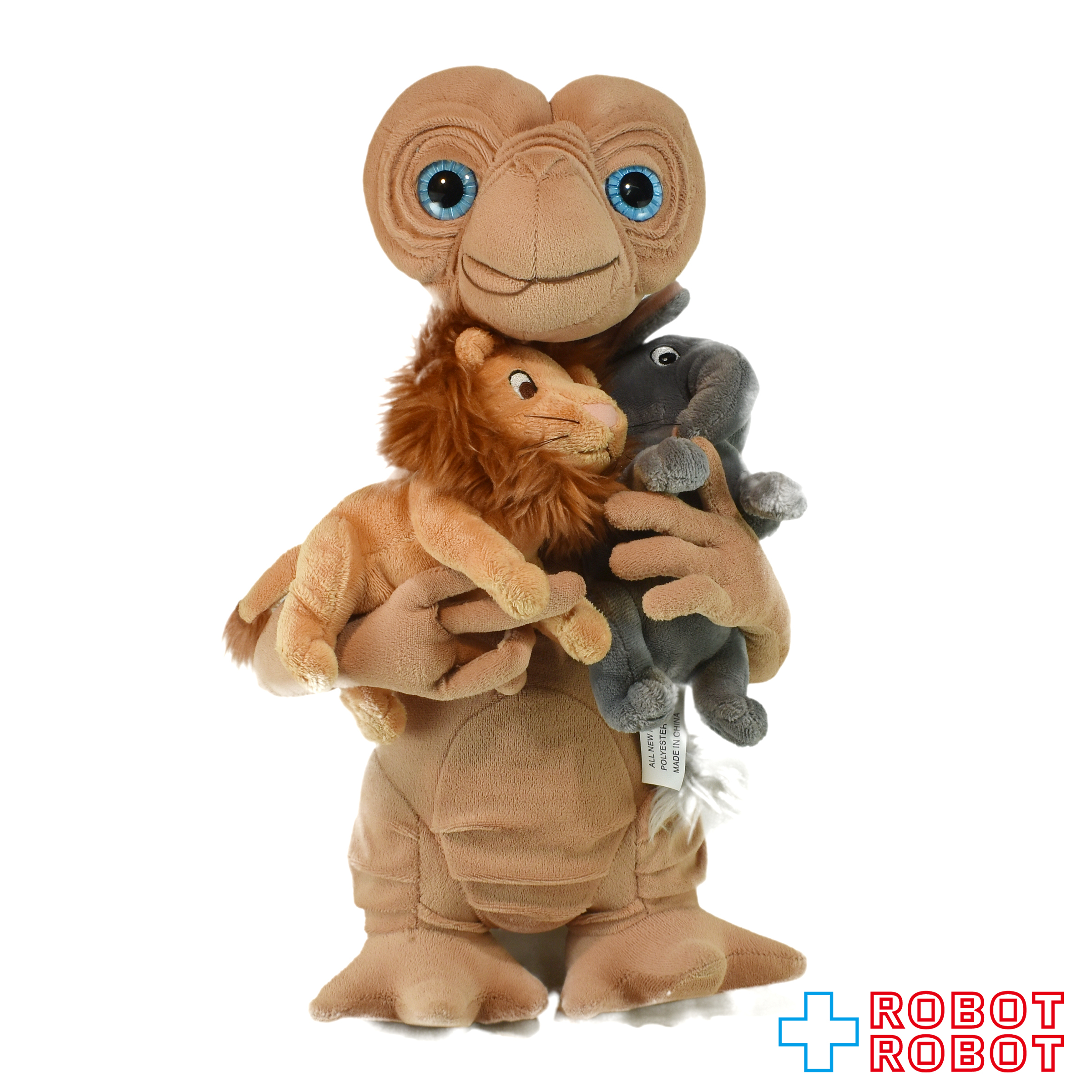 USJ E.T. ぬいぐるみ w/ライオンとゾウのぬいぐるみ ぬいぐるみ人形 40センチ 紙タグ付き 入荷写真
