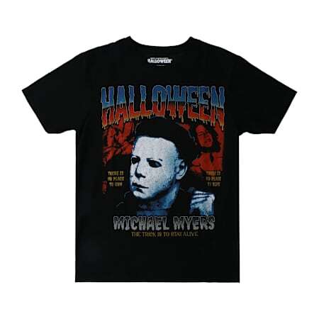 ハロウィン マイケル・マイヤーズ THE TRICK IS TO STAY ALIVE グラフィック Tシャツ ブラック 入荷写真