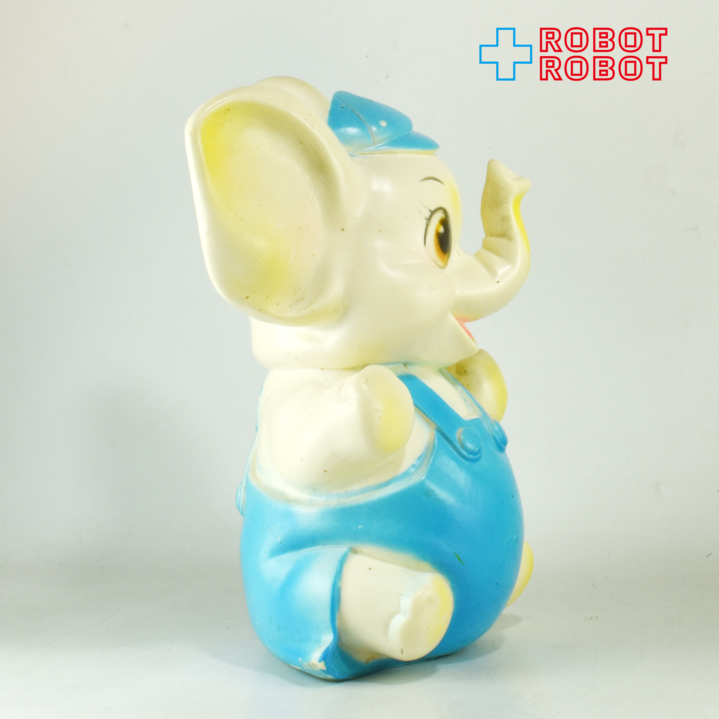 サニトイ ゾウ プラスチック貯金箱 ブルー オーバーオール 入荷写真