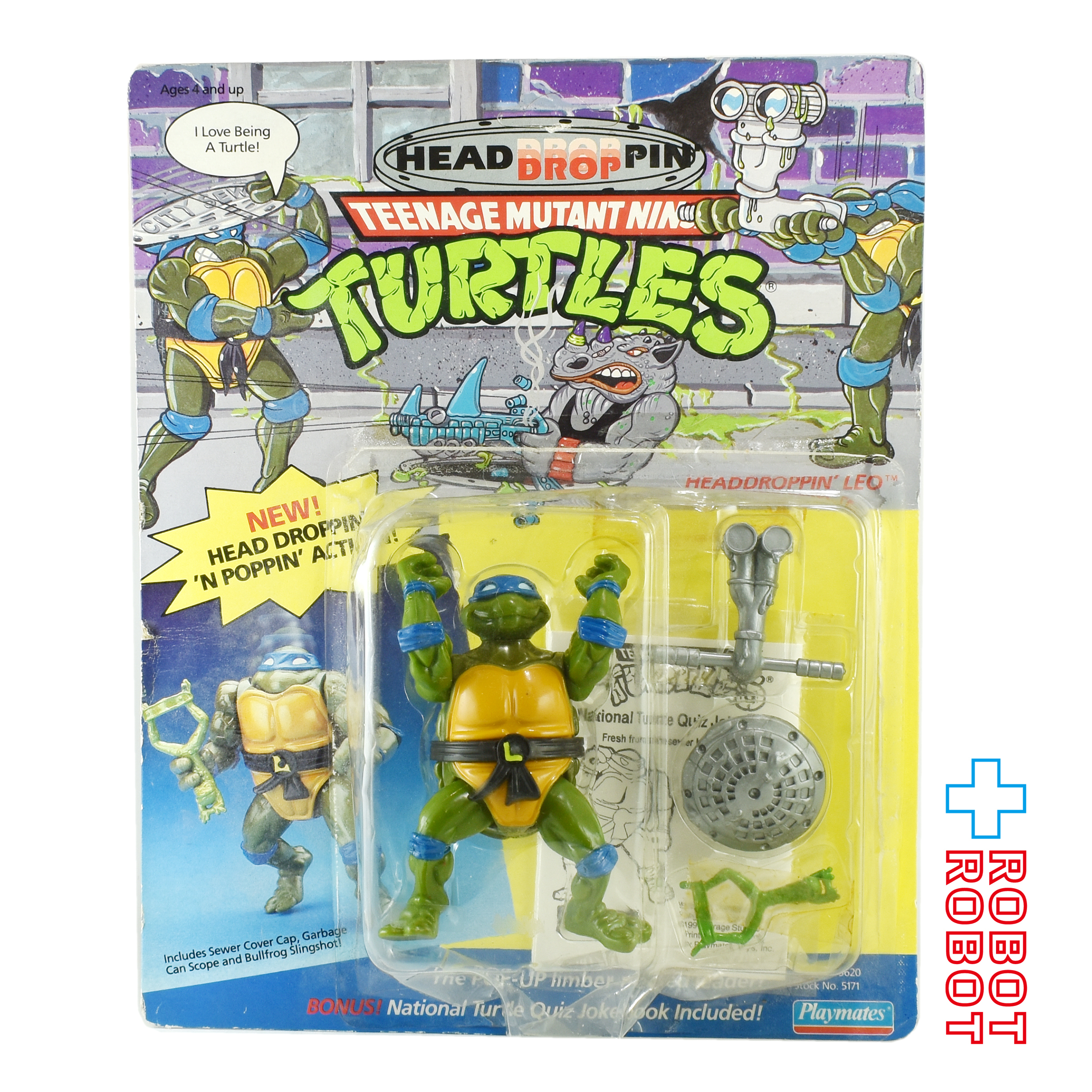 プレイメイツ TMNT ニンジャ・タートルズ ヘッドドロッピン レオナルド 1991 アクションフィギュア 未開封 入荷写真