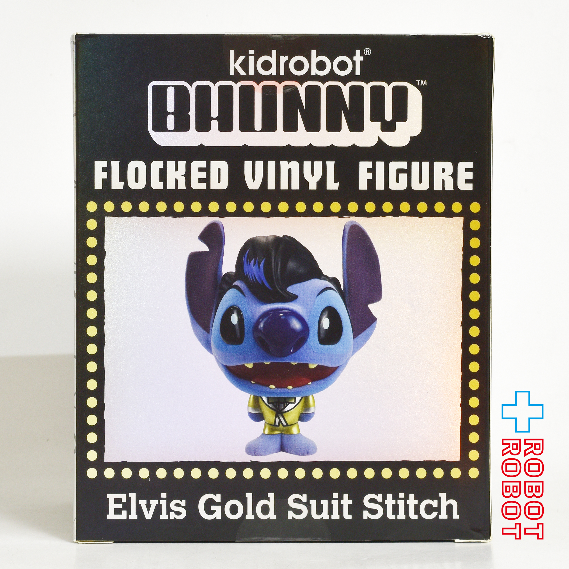 キッドロボット バニー・スタイライズド フィギュア ディズニー リロ & スティッチ エルヴィス・ゴールドスーツ・スティッチ (フロッキー Ver.) 4インチ フィギュア 未開封 入荷写真