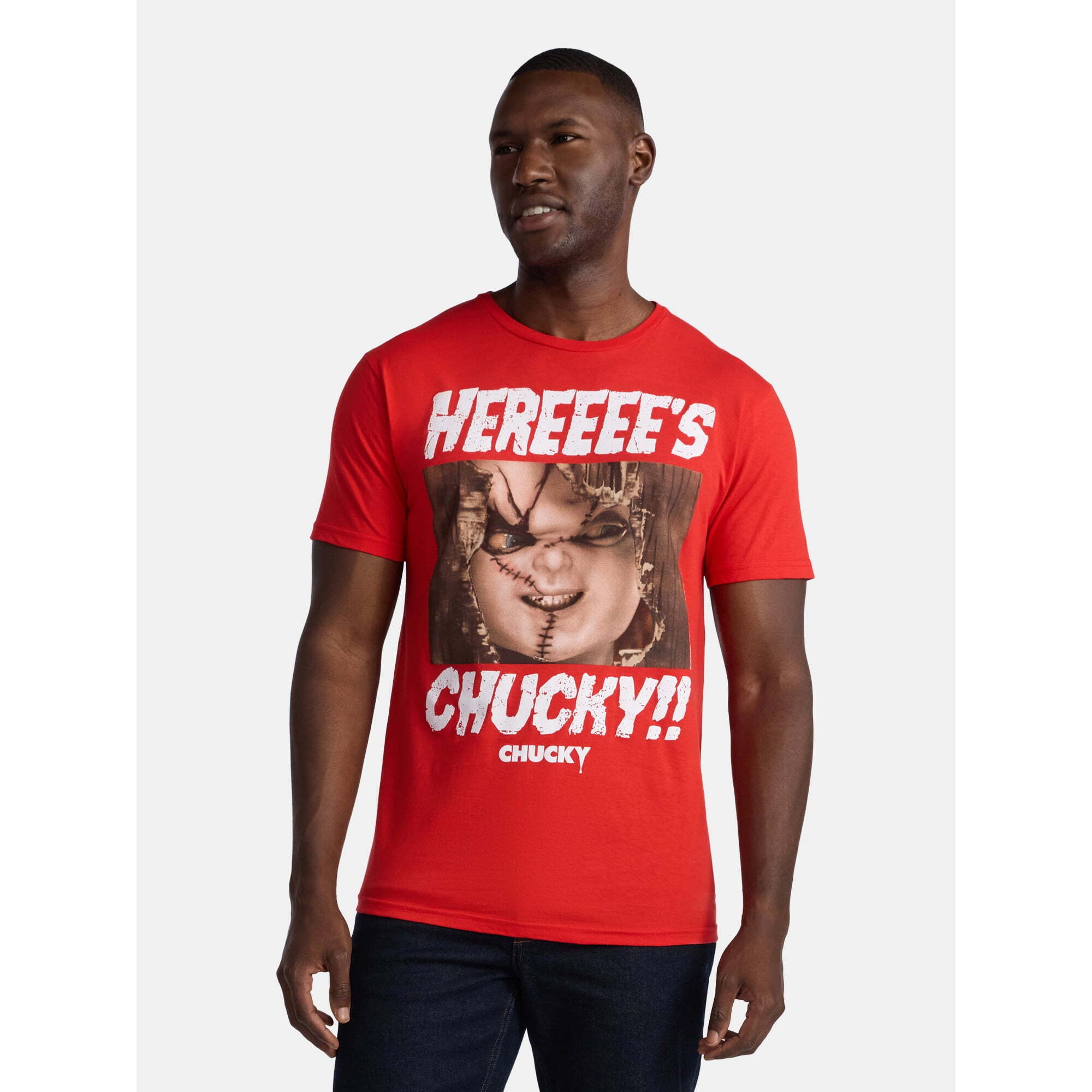 チャイルド・プレイ チャッキー HEREEEE'S CHUCKY!! グラフィック Tシャツ レッド L 入荷写真