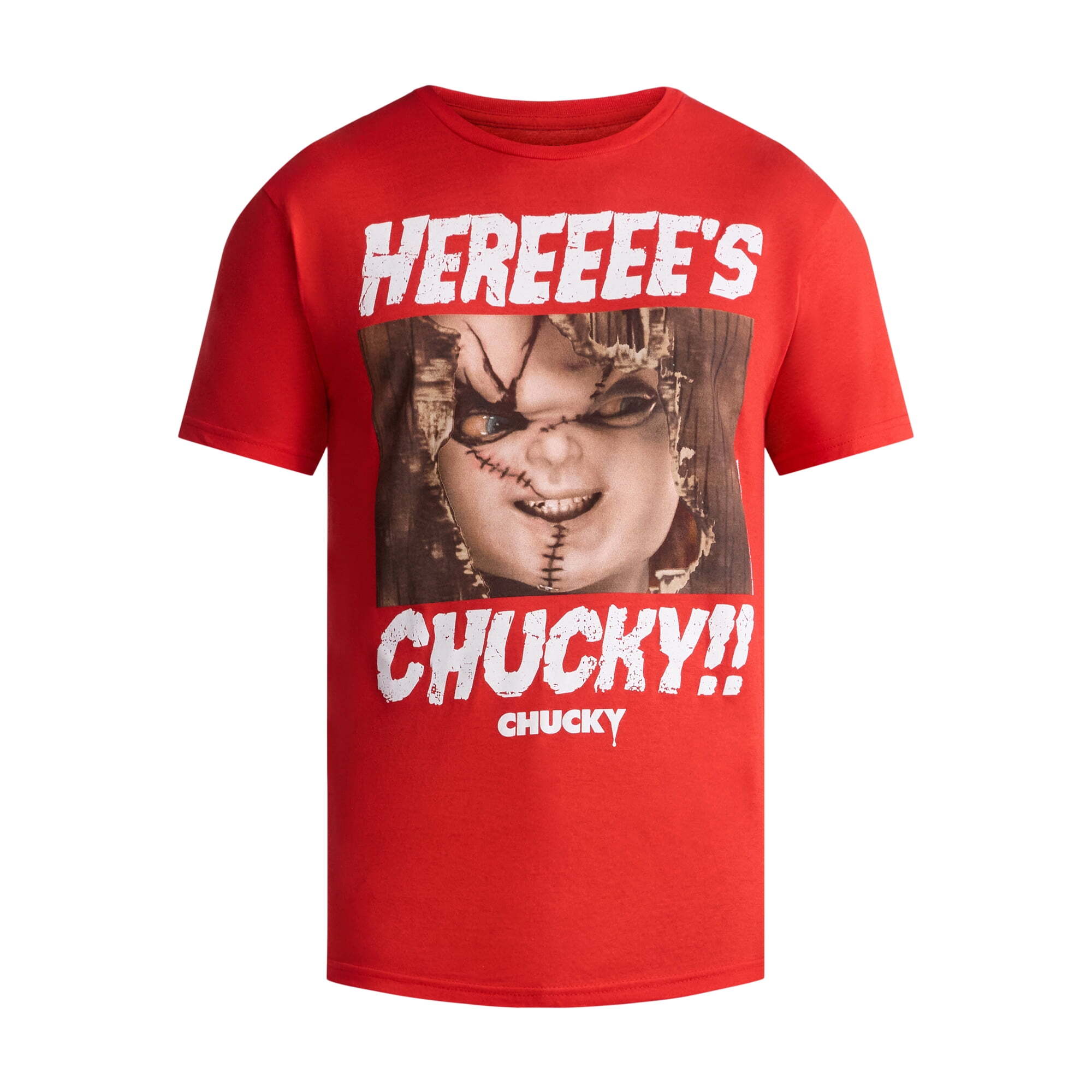 チャイルド・プレイ チャッキー HEREEEE'S CHUCKY!! グラフィック Tシャツ レッド L 入荷写真