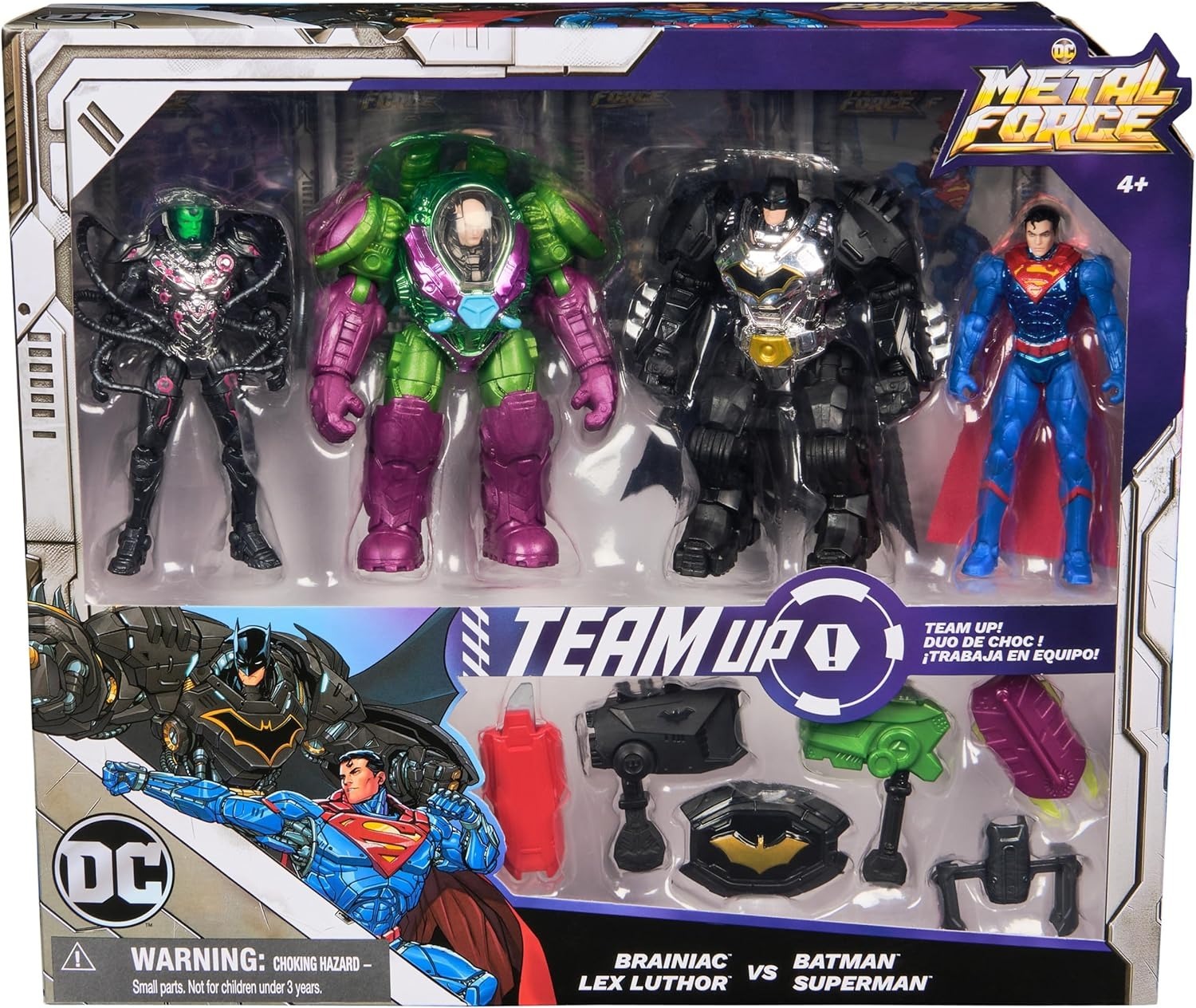 スピンマスター DC バットマン メタルフォース ブレイニアック /レックス・ルーサー / バットマン / スーパーマン アクションフィギュア 未開封 入荷写真