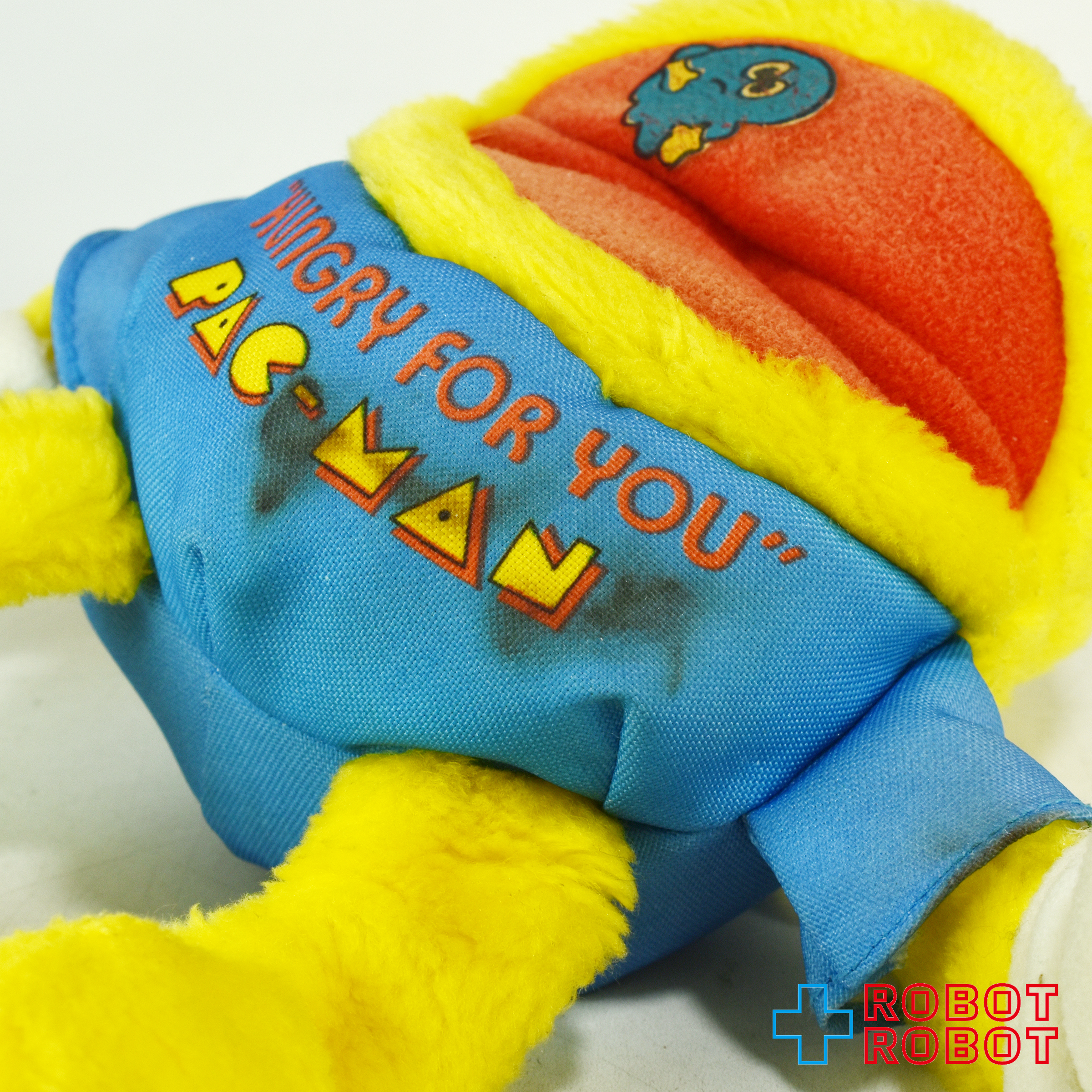 ニッカーボッカー パックマン 水色シャツ ハングリーフォーユウ ぬいぐるみ人形 1980's ※汚れ 入荷写真