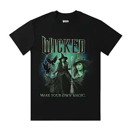 ウィキッド ふたりの魔女 Make Your Own Magic グラフィック Tシャツ ブラック 入荷写真