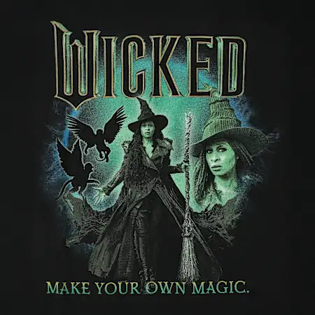 ウィキッド ふたりの魔女 Make Your Own Magic グラフィック Tシャツ ブラック 入荷写真