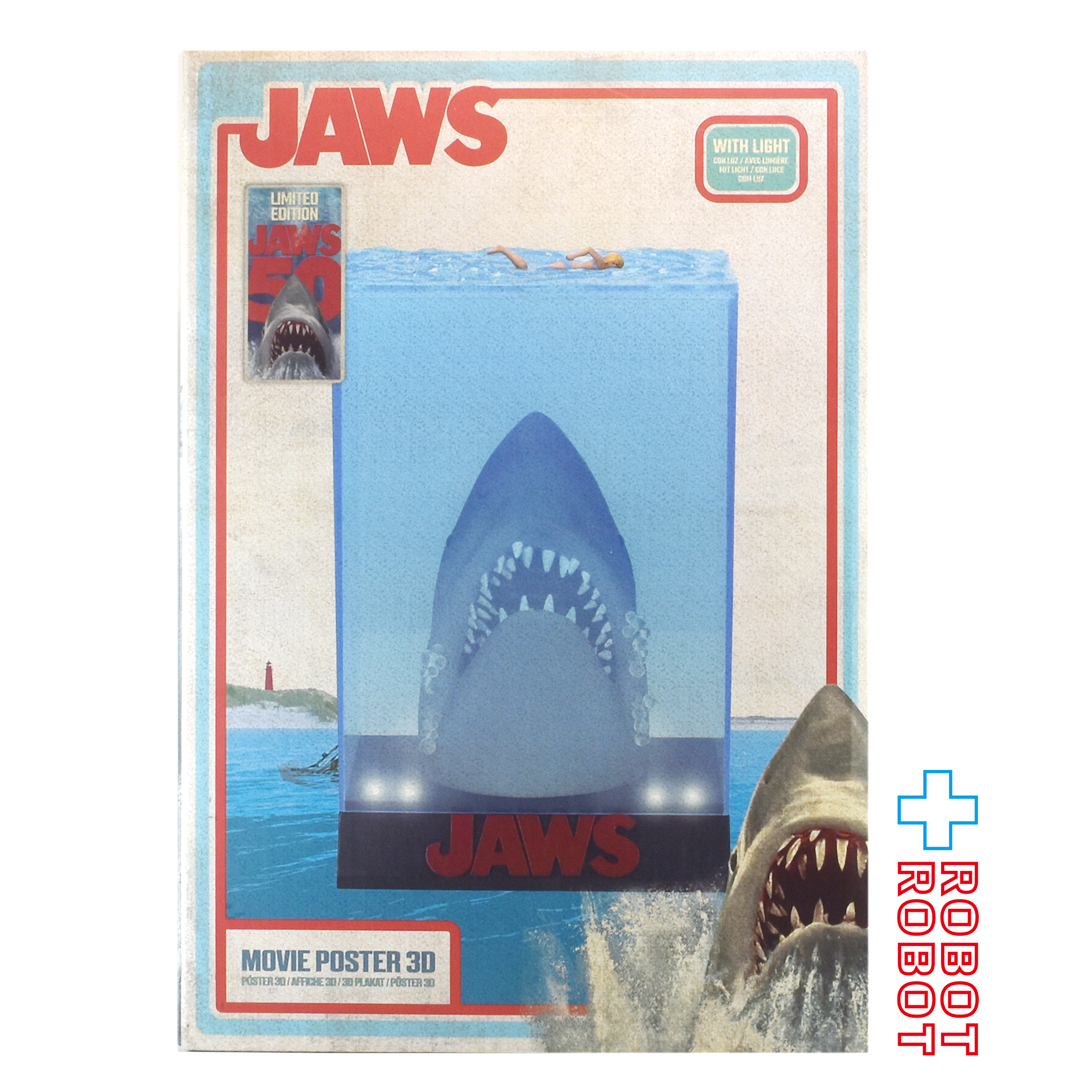 SDトイズ JAWS ジョーズ 50周年 ムービー ポスター 3D w/ ライトアップ スタチュー フィギュア 未開封 入荷写真