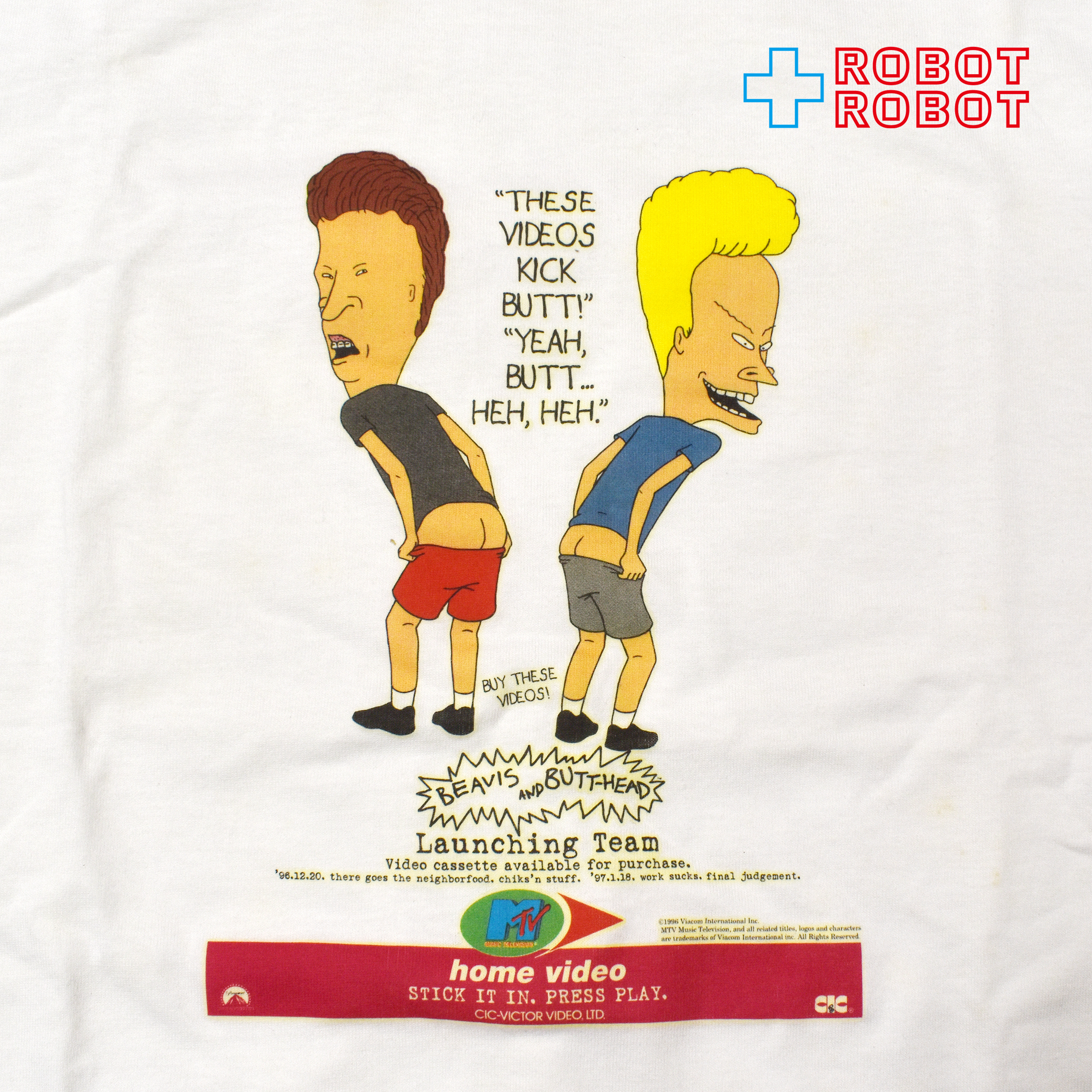 JERZEES ビーバス & バットヘッド プリント Tシャツ 1996 USA製 Mサイズ 入荷写真