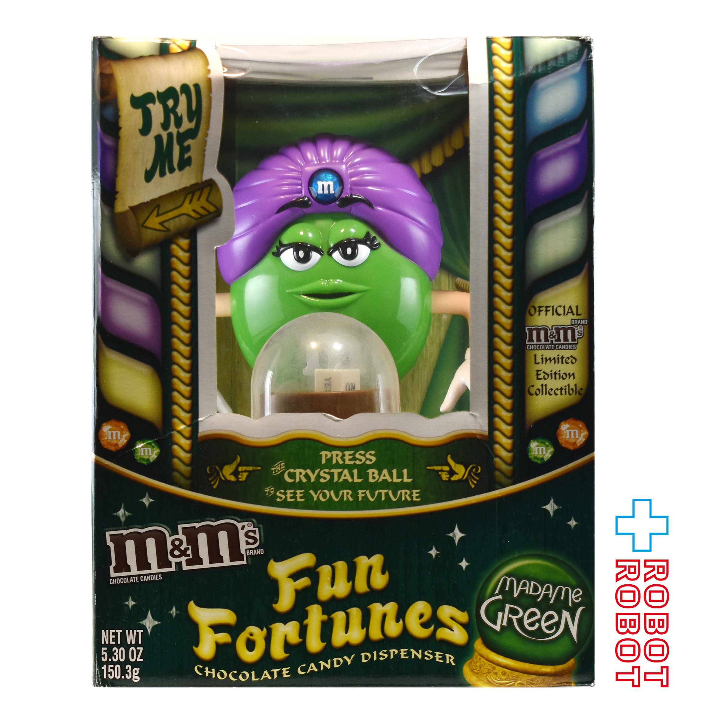 M&M's ディスペンサー 占い師 ファンフォーチューン マダムグリーン 紫ターバン 開封箱付 企業物 入荷写真