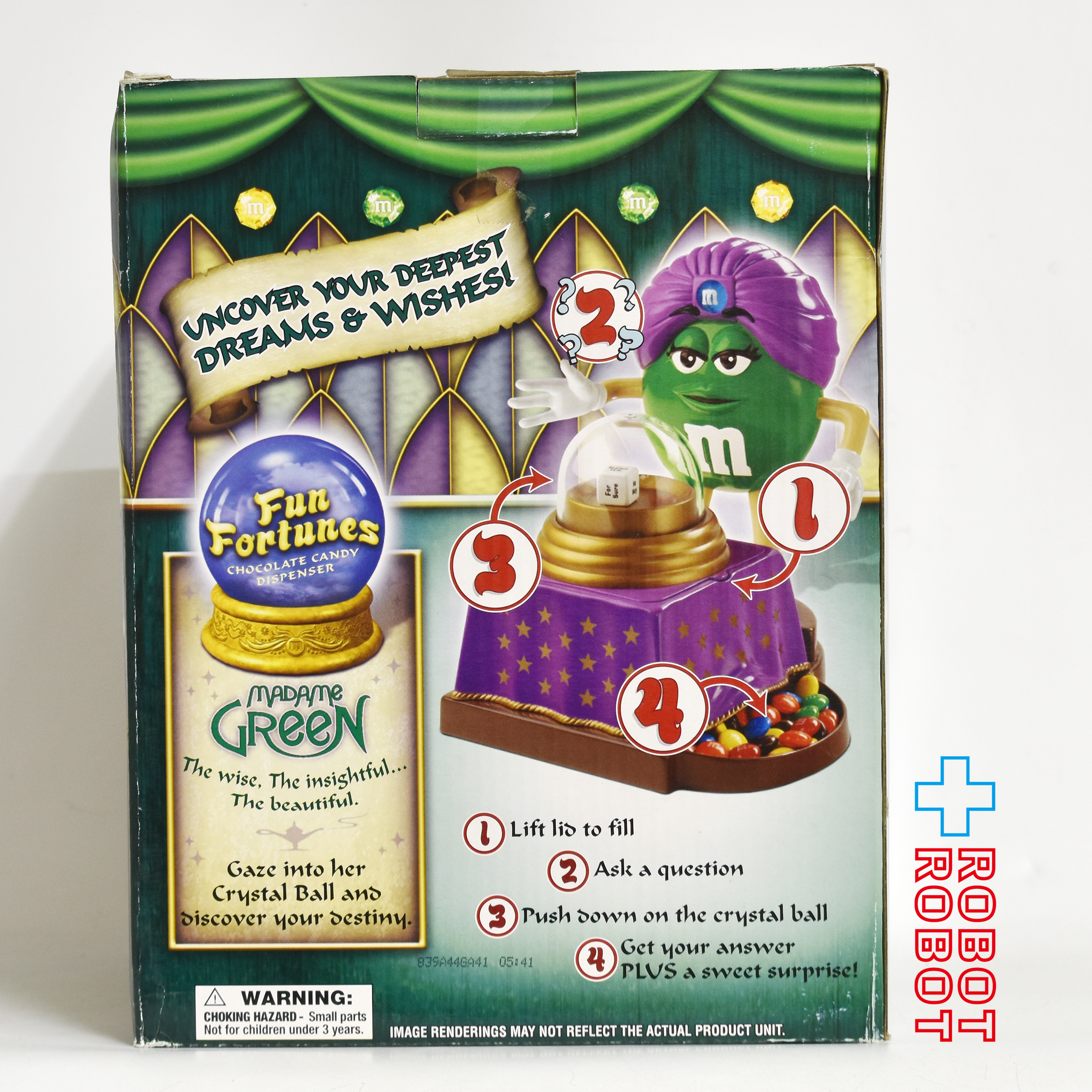 M&M's ディスペンサー 占い師 ファンフォーチューン マダムグリーン 紫ターバン 開封箱付 企業物 入荷写真