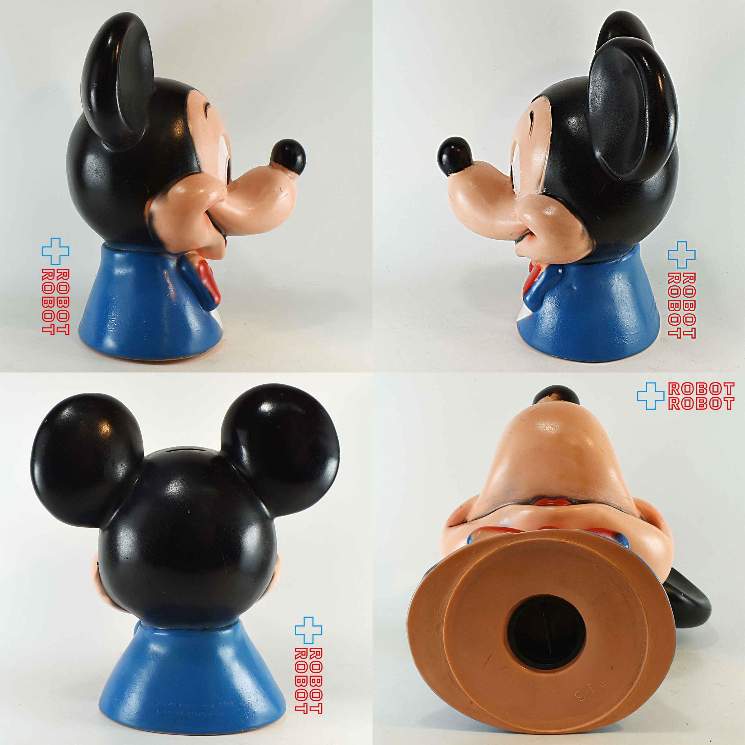 プレイパル ディズニー ミッキーマウス ヘッドソフビ貯金箱 底蓋欠 入荷写真