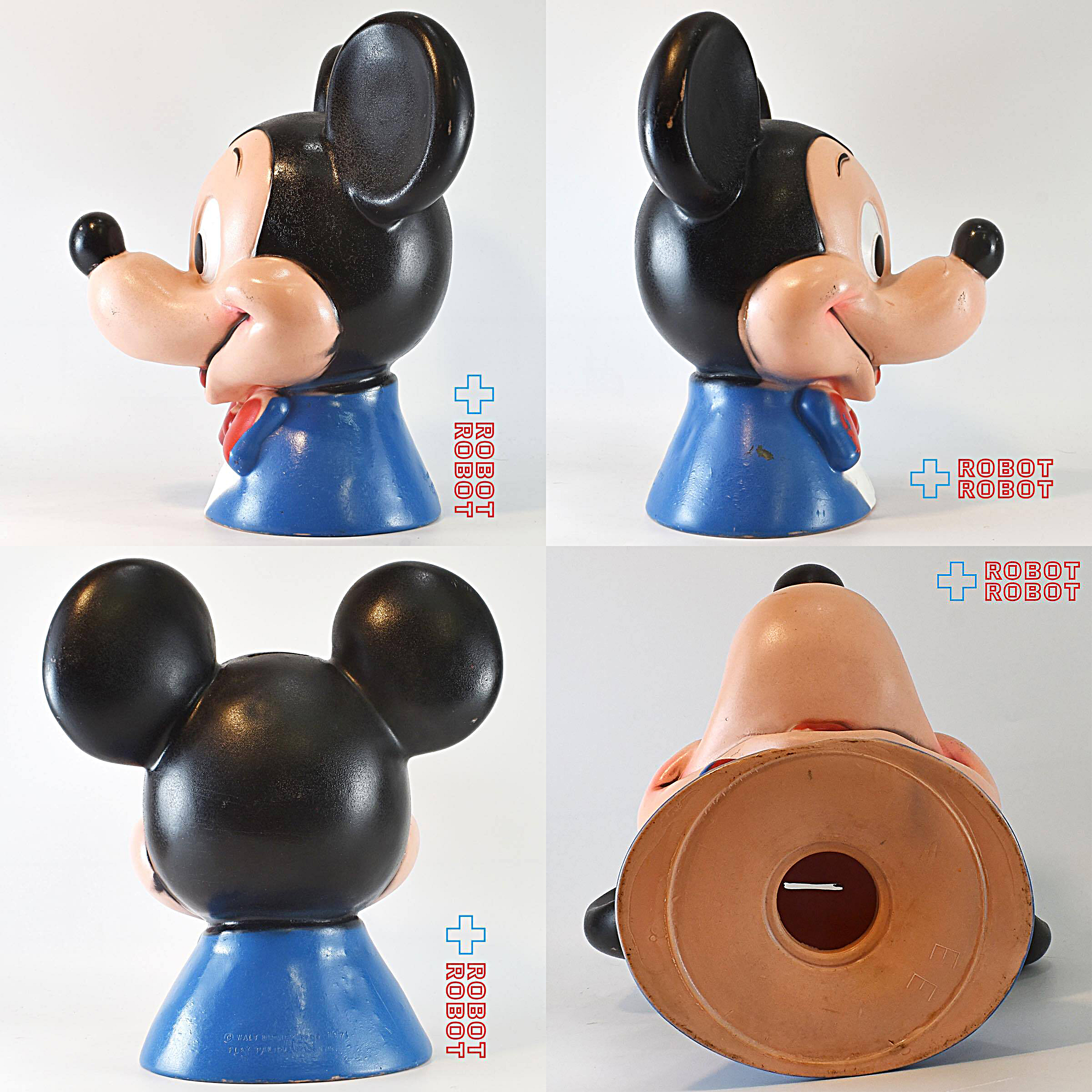 プレイパル ディズニー ミッキーマウス ヘッドソフビ貯金箱 底蓋欠 入荷写真