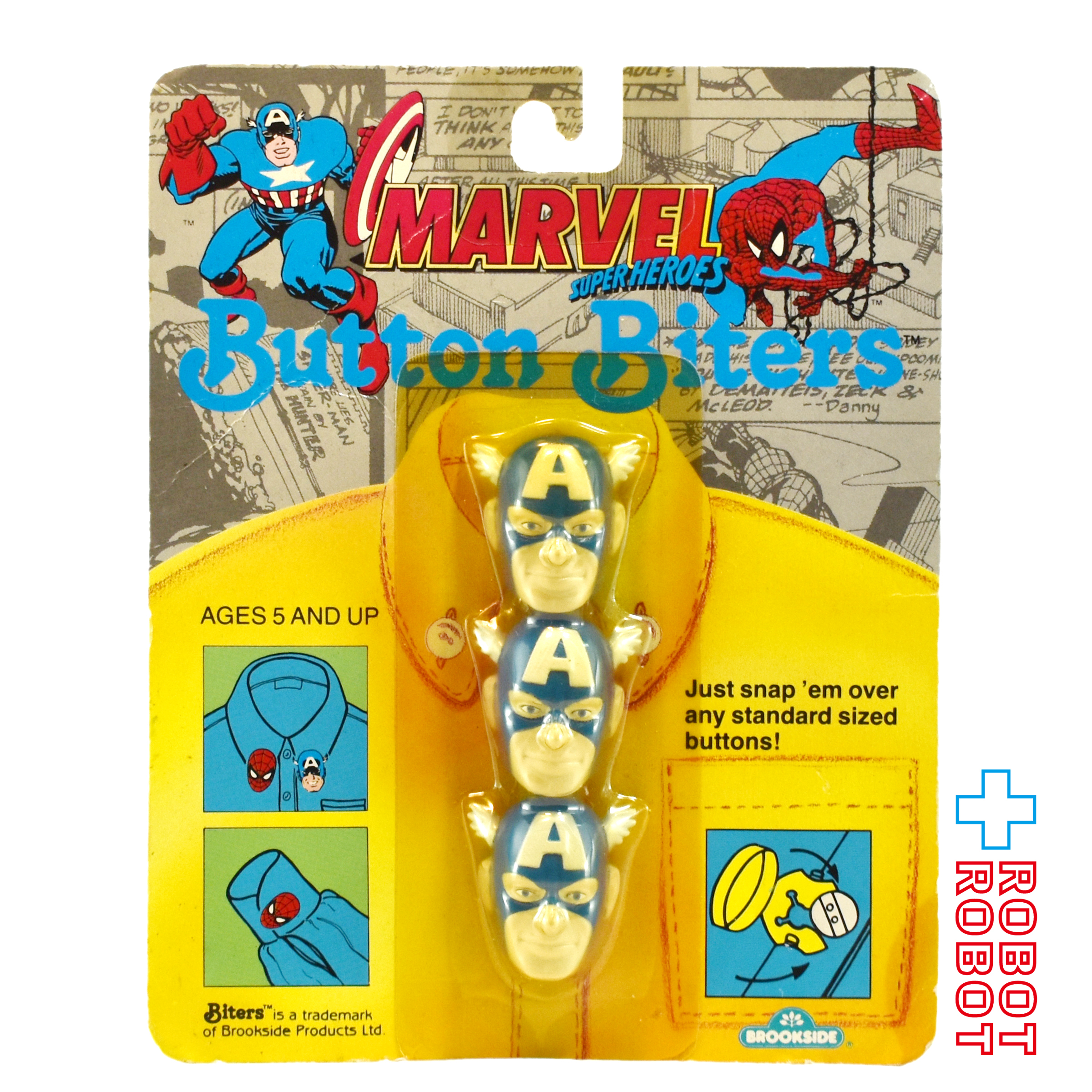 ブルックサイド マーベルスーパーヒーローズ キャプテン・アメリカ ボタン・バイターズ 1991 未開封 入荷写真