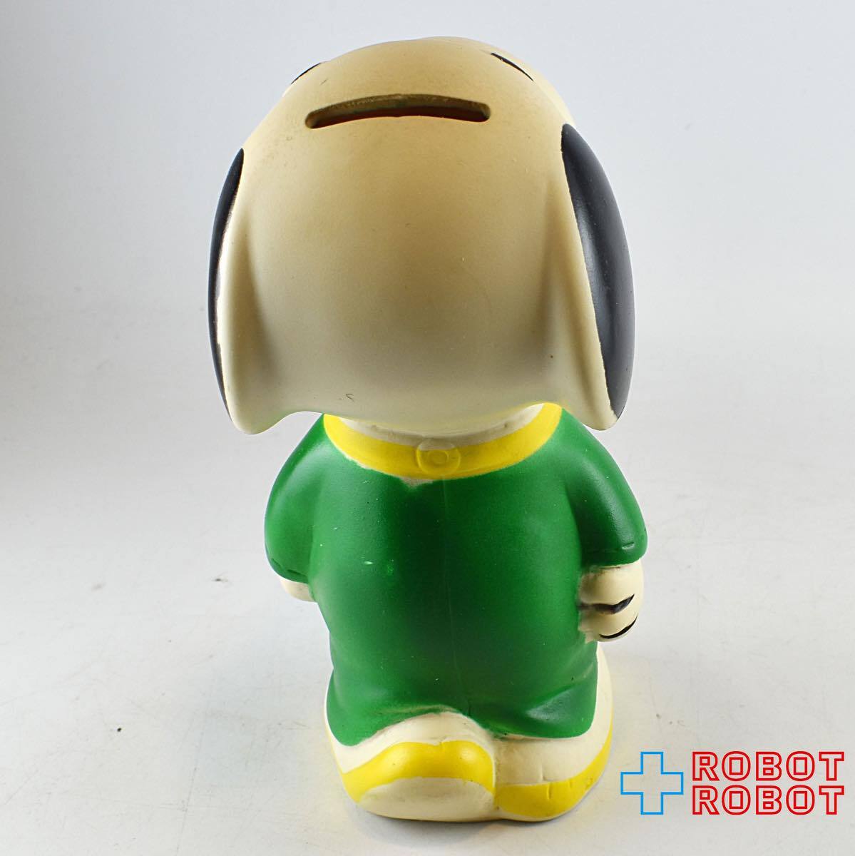 スヌーピー ソフビ貯金箱 ミドリのパジャマ 底フタ欠 入荷写真