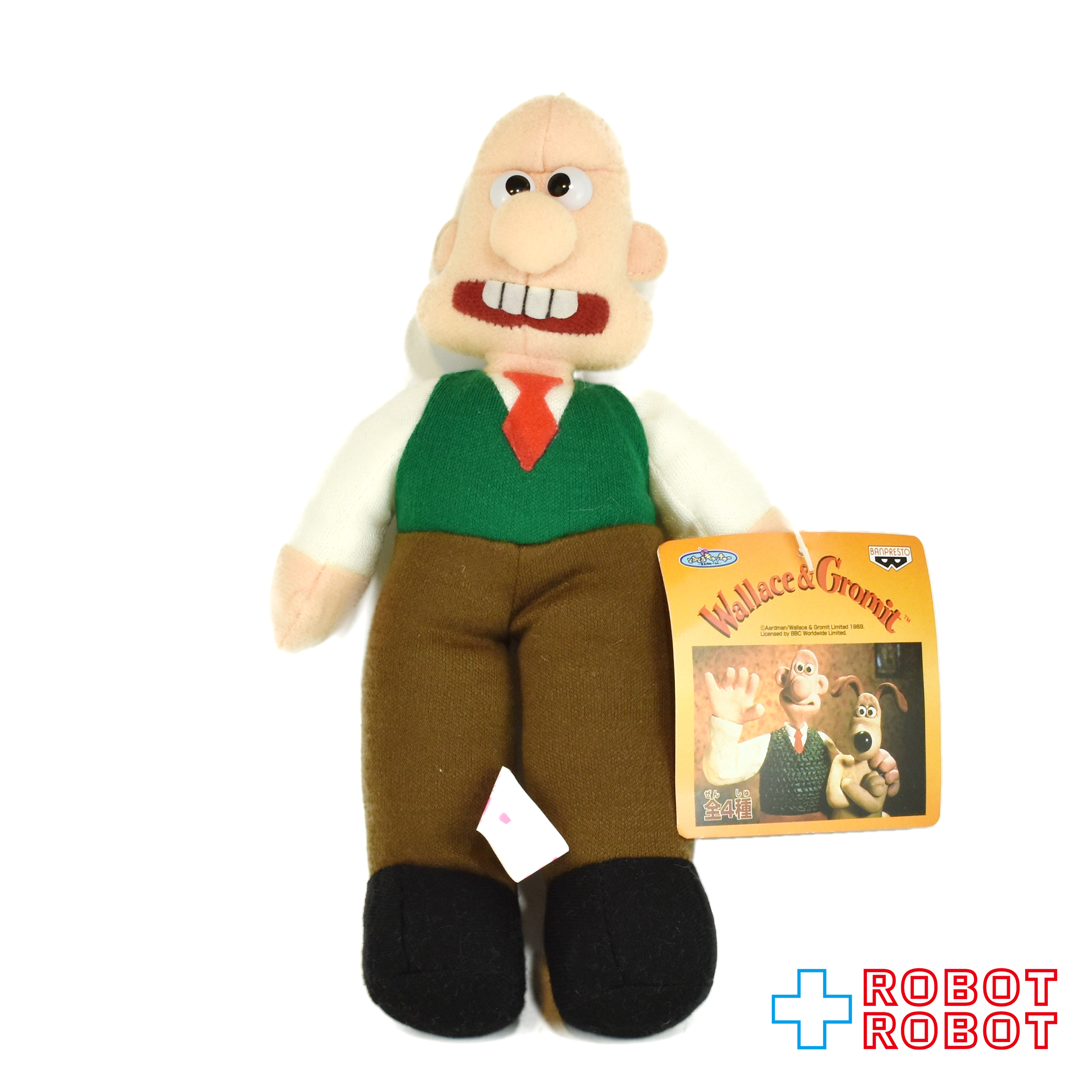 バンプレスト とるとるキャッチャー ウォレスとグルミット ウォレス ぬいぐるみ 紙タグ付き 1999 入荷写真