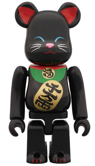 メディコム BE@RBRICK ベアブリック 100% 招き猫 黒 開封箱なし ４号店商品 入荷写真