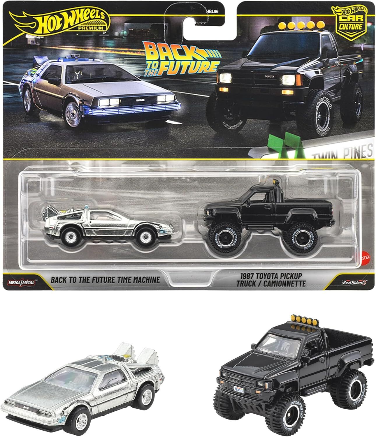 ホットウィール プレミアム2パック バック・トゥ・ザ・フューチャー タイムマシン / 1987 トヨタ ピックアップ トラック ダイキャスト ミニカー 未開封 入荷写真