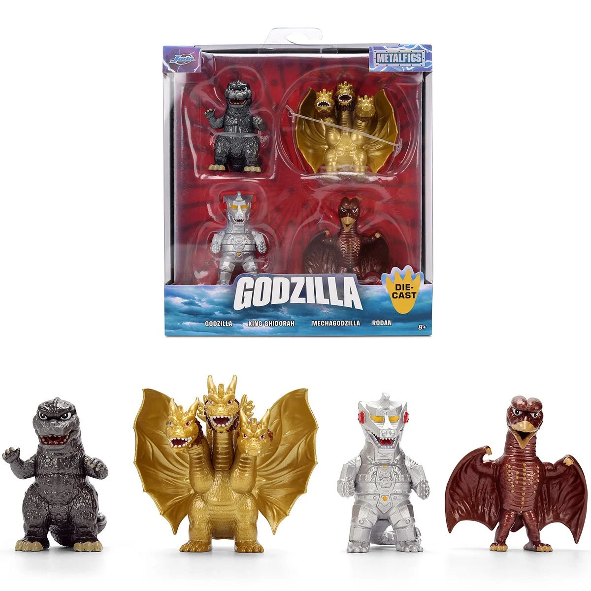 ジャダトイズ メタルズ ダイキャスト ゴジラ, キングギドラ, メカゴジラ, ラドン 4パック フィギュア 未開封 入荷写真