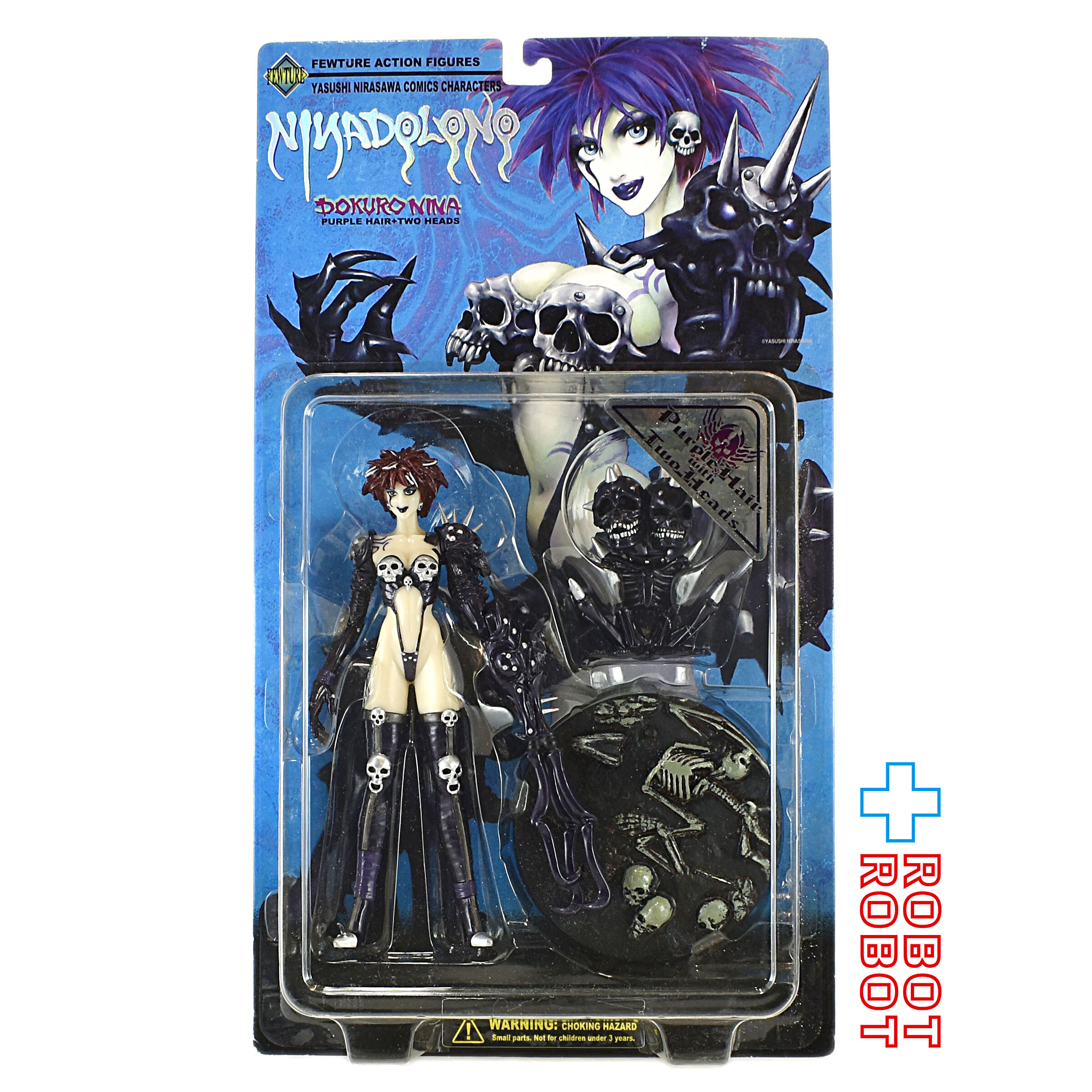 フューチャーモデルズ ニラサワ・コミックキャラクター ドクロ・ニナ パープルヘア ツーヘッズ アクションフィギュア 入荷写真