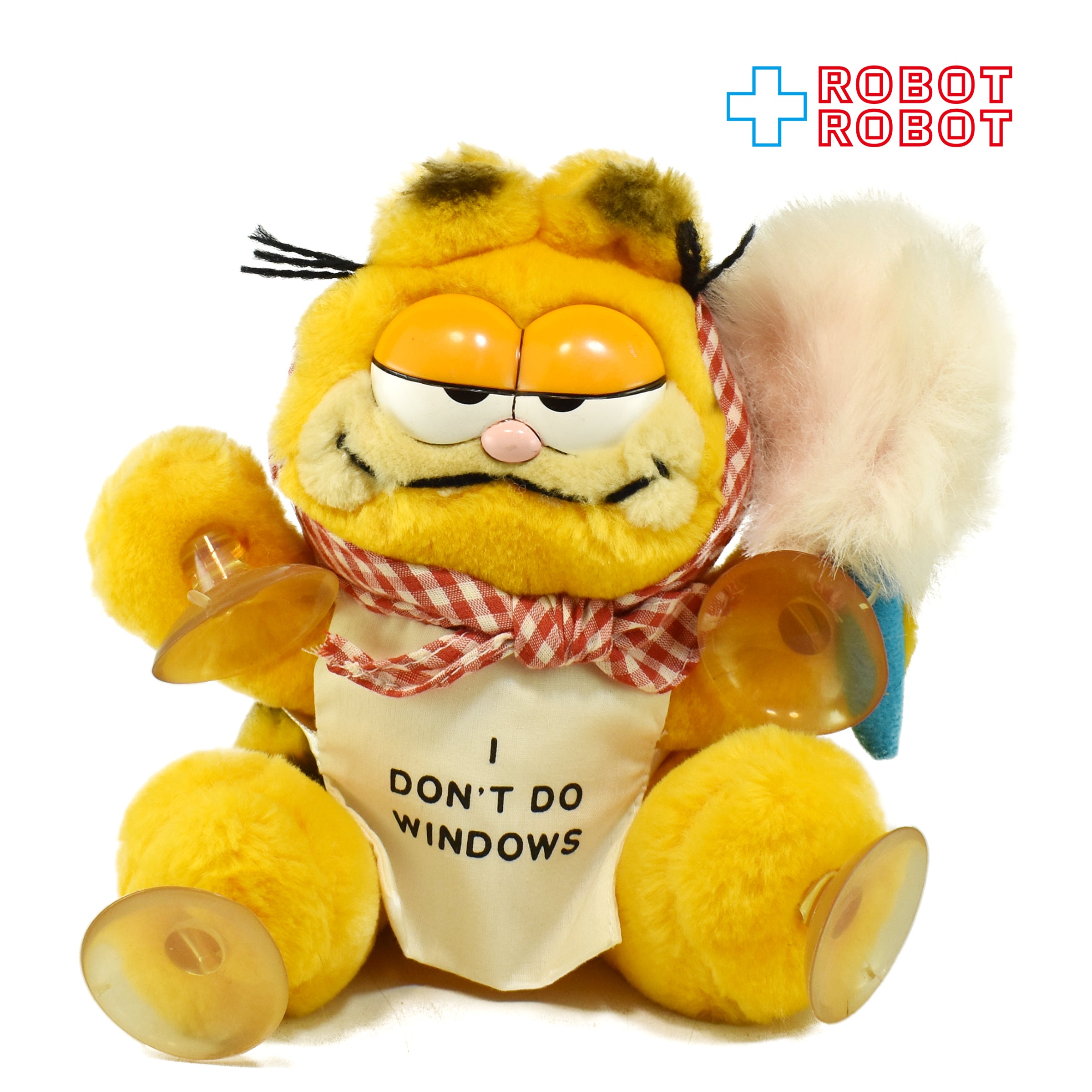 Dakin ガーフィールド I DON'T DO WINDOWS 吸盤付ぬいぐるみ人形 紙タグ付き 入荷写真