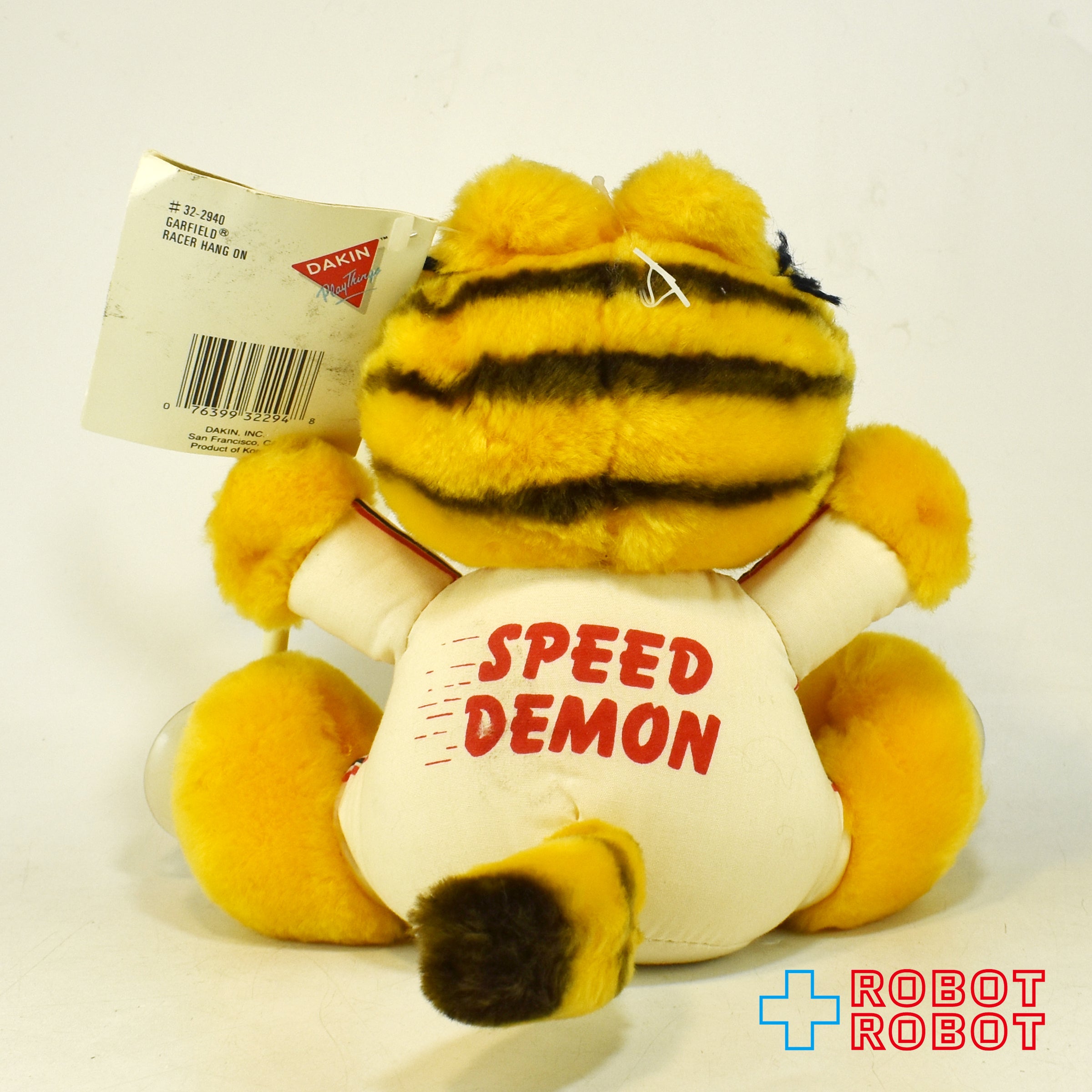Dakin ガーフィールド レーサー SPEED DEMON 吸盤付ぬいぐるみ人形 紙タグ付き 入荷写真
