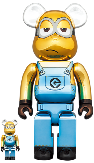 メディコム BE@RBRICK ベアブリック 100％ & 400% ミニオンズ ケビン クローム Ver 未開封 ４号店商品