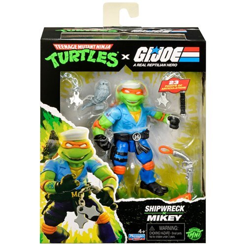 プレイメイツ ティーンエイジ・ミュータント・ニンジャ・タートルズ TMNT x G.I.ジョー ミケランジェロ as シップレック アクションフィギュア 未開封 入荷写真
