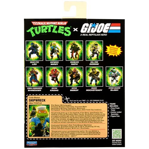 プレイメイツ ティーンエイジ・ミュータント・ニンジャ・タートルズ TMNT x G.I.ジョー ミケランジェロ as シップレック アクションフィギュア 未開封 入荷写真