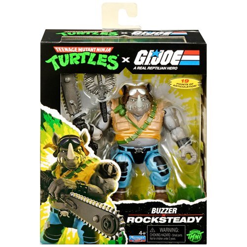 プレイメイツ ティーンエイジ・ミュータント・ニンジャ・タートルズ TMNT x G.I.ジョー ロックステディ as ブザー アクションフィギュア 未開封 入荷写真