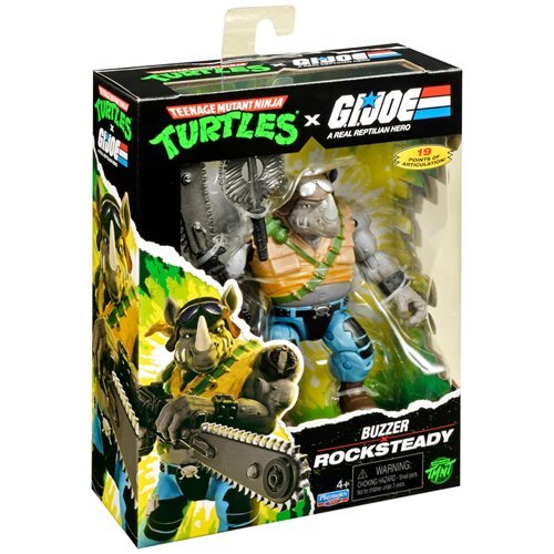 プレイメイツ ティーンエイジ・ミュータント・ニンジャ・タートルズ TMNT x G.I.ジョー ロックステディ as ブザー アクションフィギュア 未開封 入荷写真