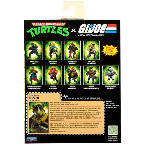 プレイメイツ ティーンエイジ・ミュータント・ニンジャ・タートルズ TMNT x G.I.ジョー ロックステディ as ブザー アクションフィギュア 未開封 入荷写真