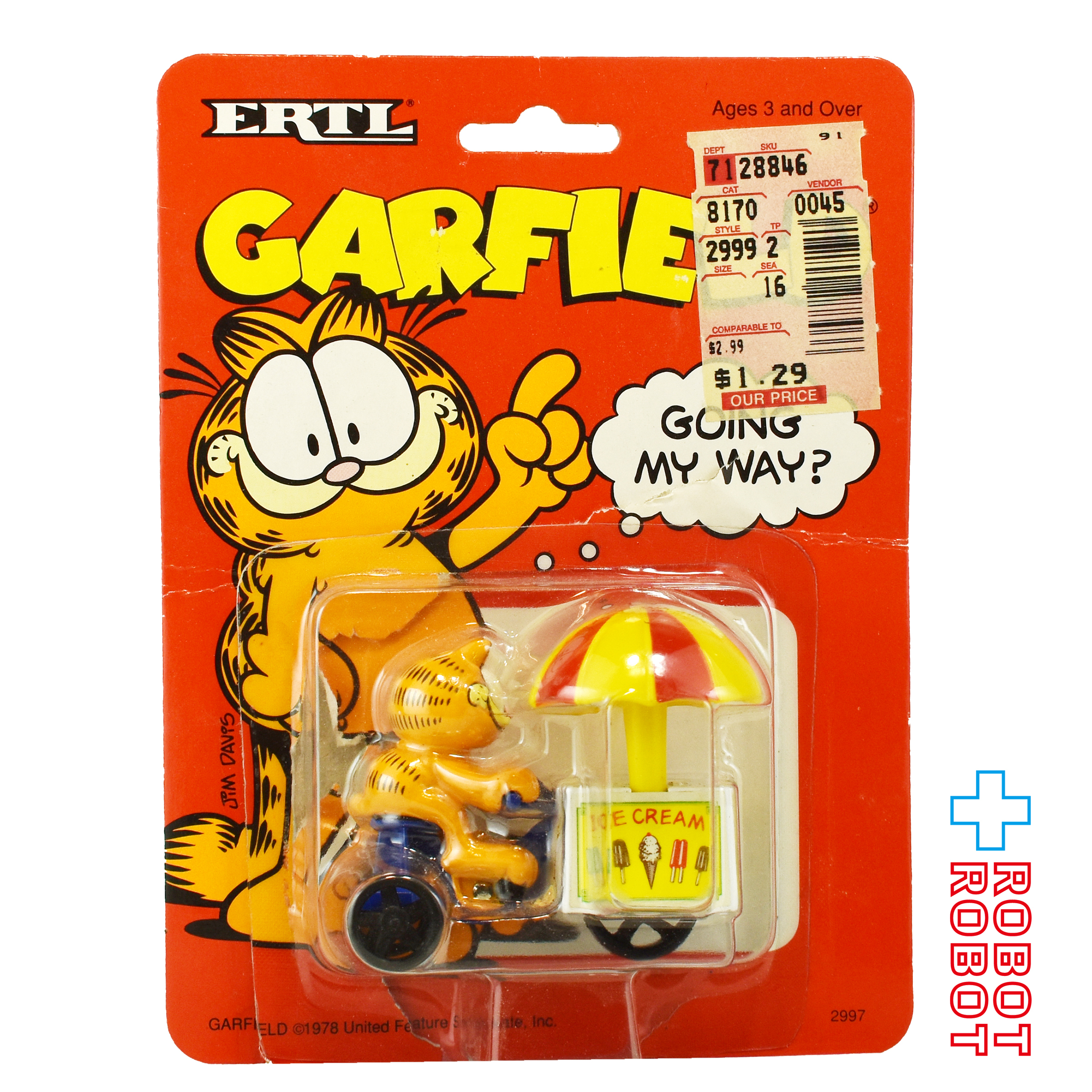 ※ブリスターはがれ：ERTL ガーフィールド GOING MY WAY? ダイキャストカー 1990 入荷写真