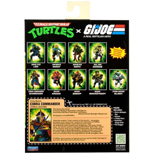 プレイメイツ ティーンエイジ・ミュータント・ニンジャ・タートルズ TMNT x G.I.ジョー シュレッダー as コブラコマンダー アクションフィギュア 未開封 入荷写真