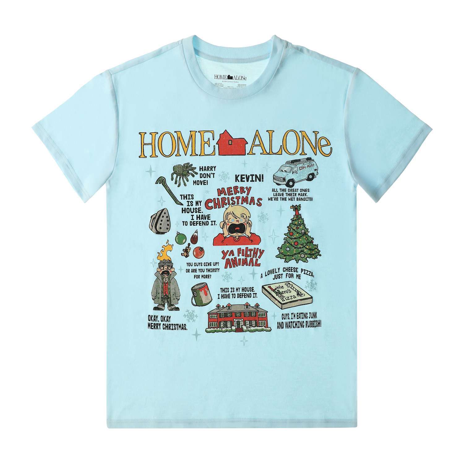 HOME ALONE ホーム・アローン ケヴィン 落書き グラフィック Tシャツ ブルー Lサイズ 入荷写真