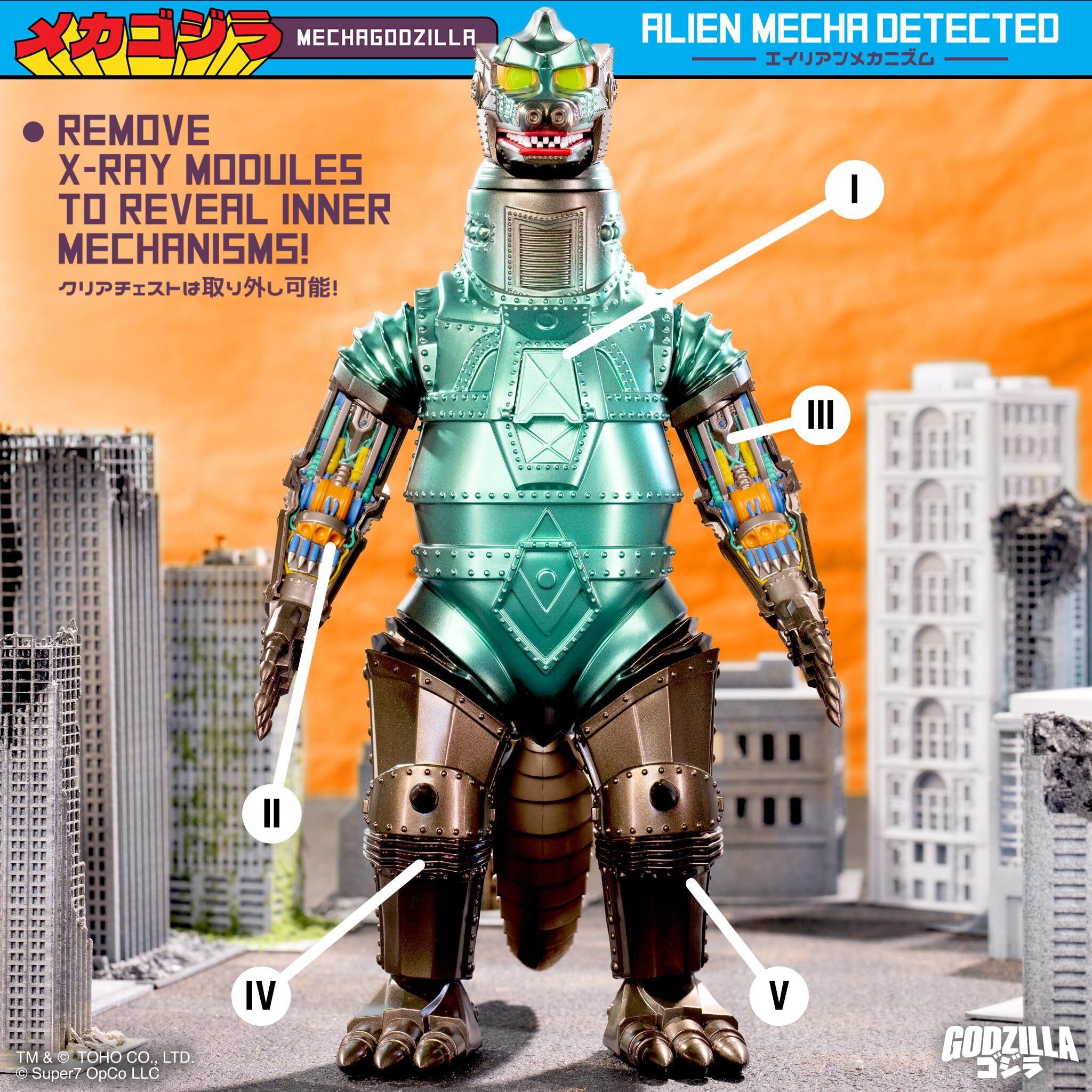 スーパー7 東宝 スーパーサイボーグ ウェーブ2 メカゴジラ 11インチ アクションフィギュア 開封箱入 入荷写真