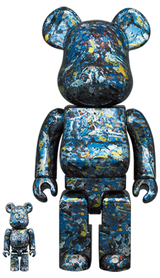 メディコム BE@RBRICK ベアブリック 100% & 400% ワールドワイドツアー3 開催記念 ジャクソン ポロック スタジオ クローム Ver 開封箱あり ４号店商品 入荷写真