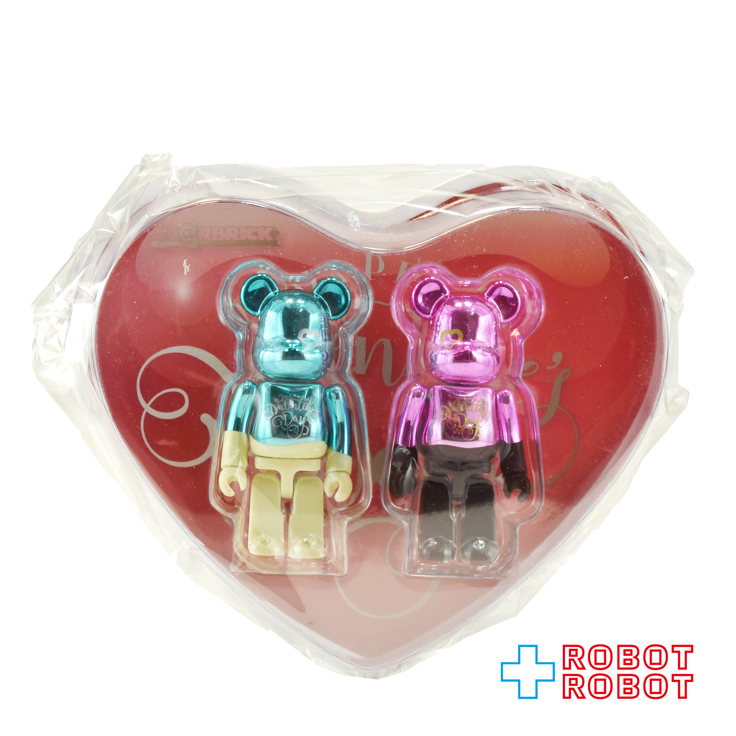 メディコム ベアブリック BE@RBRICK 100% 2018 バレンタイン クロムブルー & ピンク 2体セット ４号店商品 入荷写真