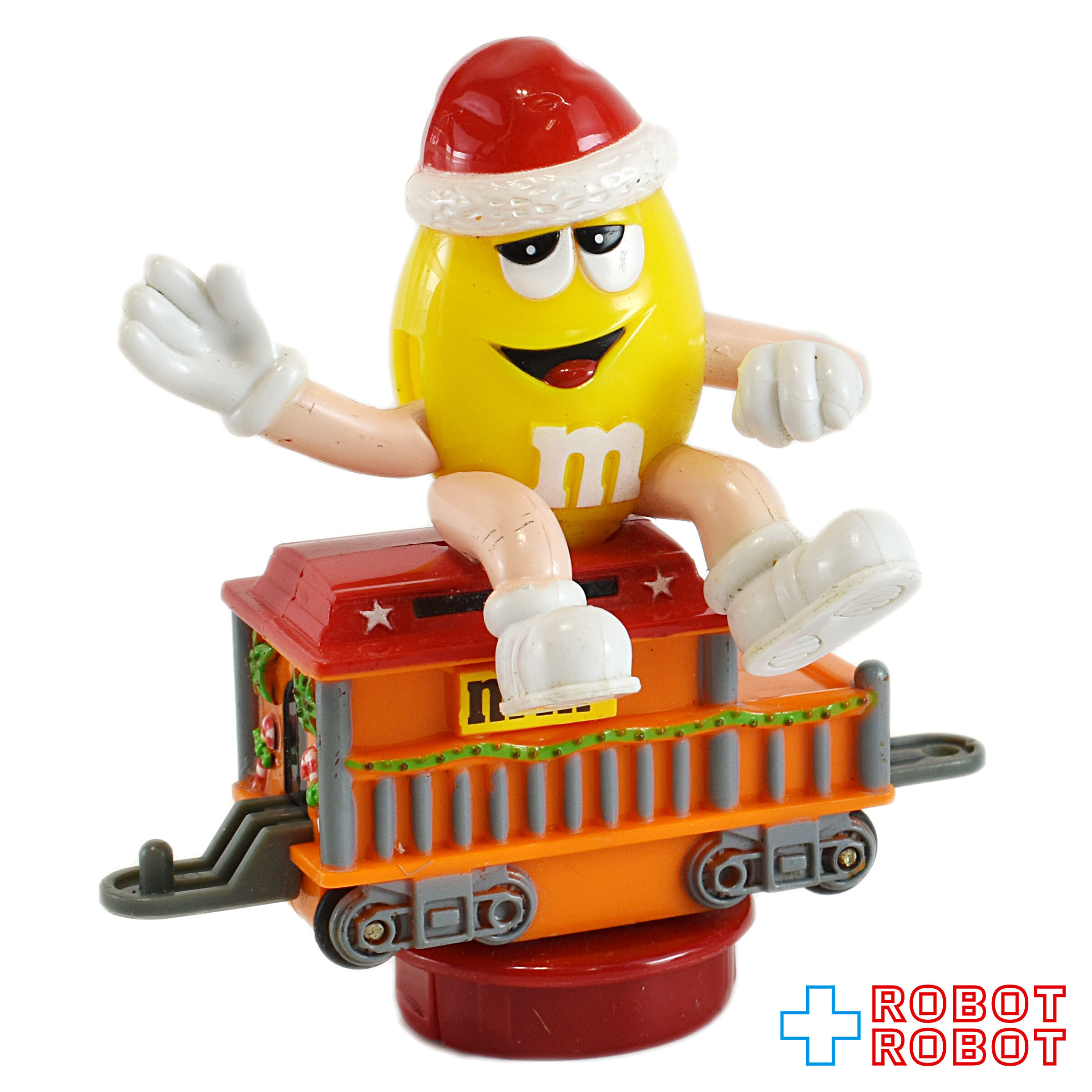 M&M's 2005 クリスマス・トレイン・トッパー サンタハット ピーナッツイエロー 車掌車オレンジ 企業物 入荷写真