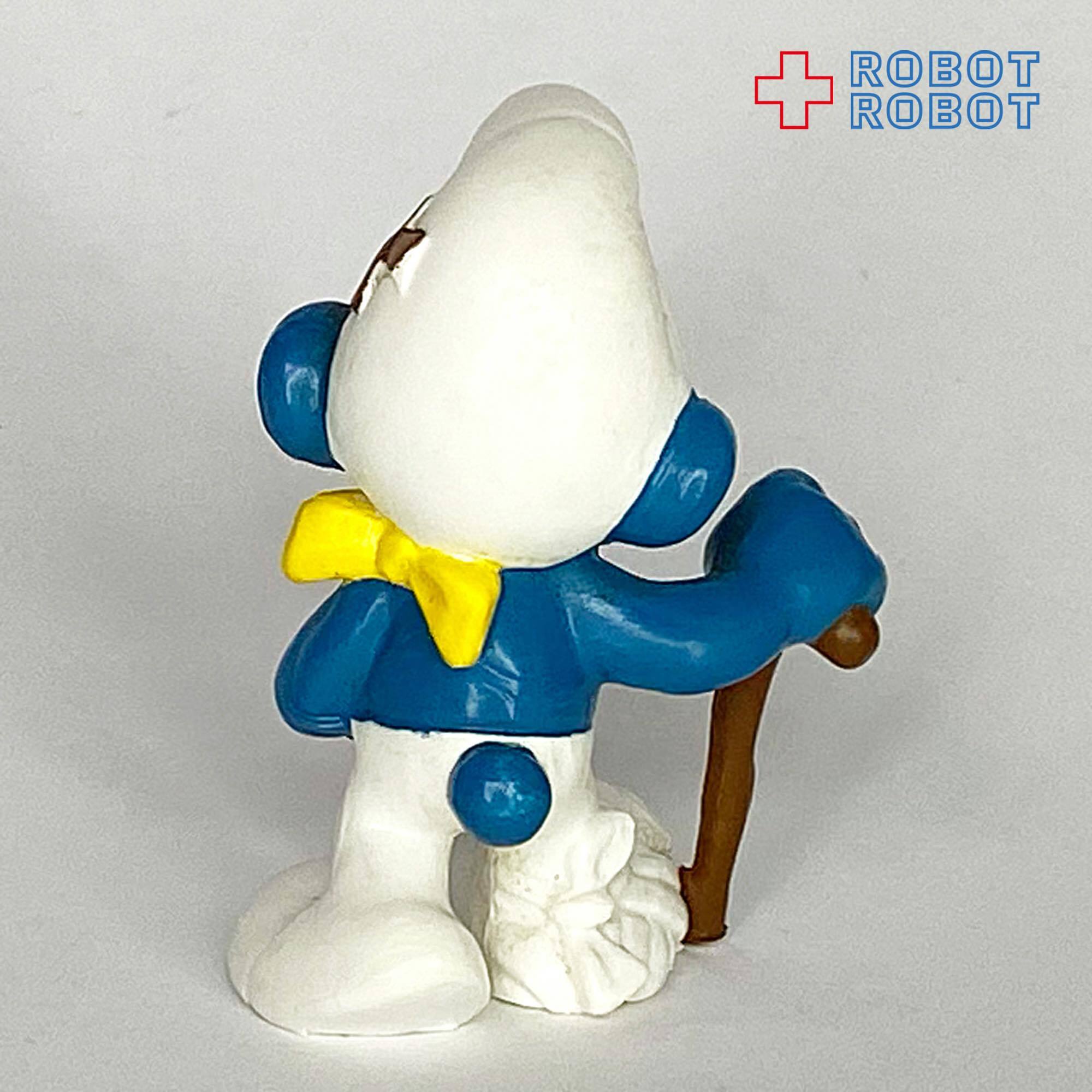 スマーフ 松葉杖 包帯 三角巾 茶色細杖 #20097 PVC フィギュア シュライヒ HONG KONG 入荷写真