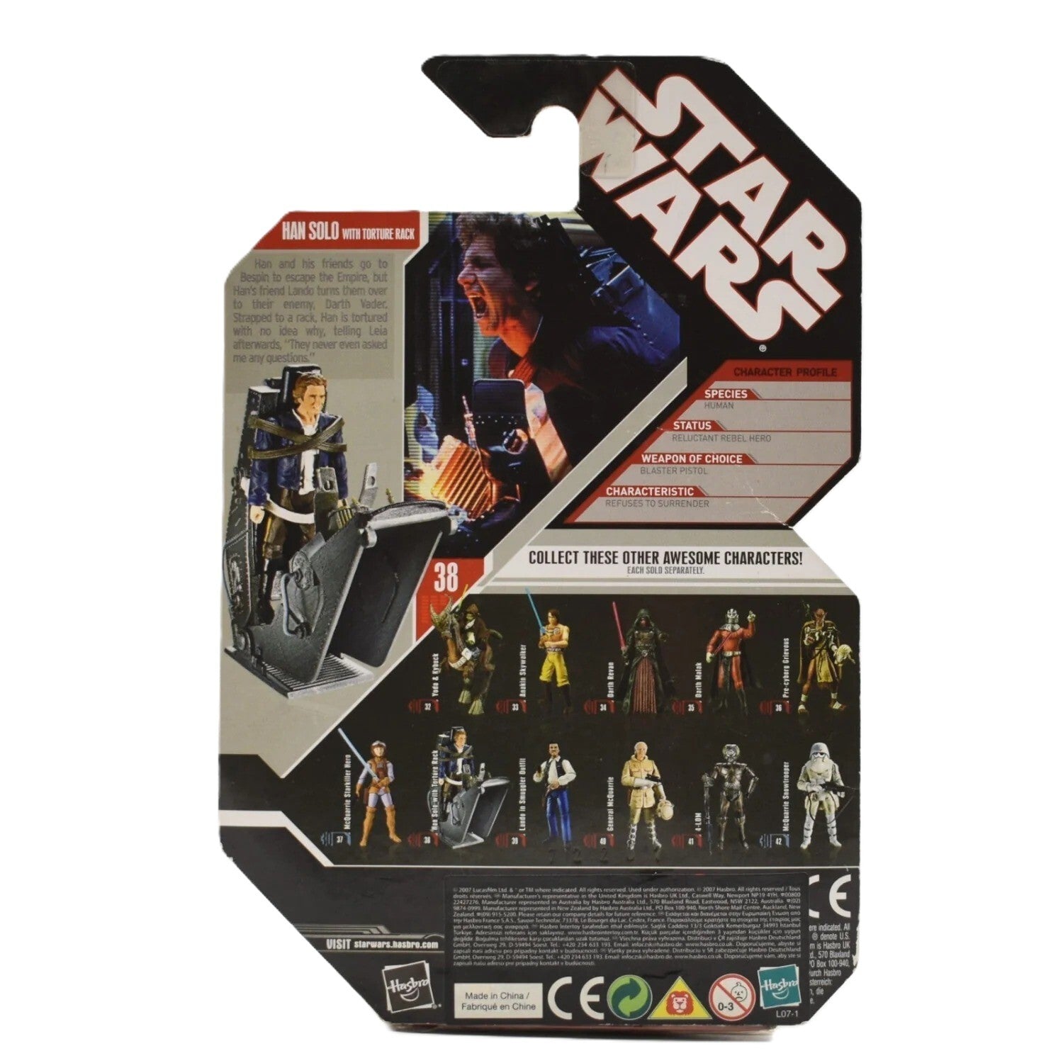 スター・ウォーズ 30TH 38 ハン・ソロ w/トーチャーラック アクションフィギュア MOC US版 ※難有り 入荷写真