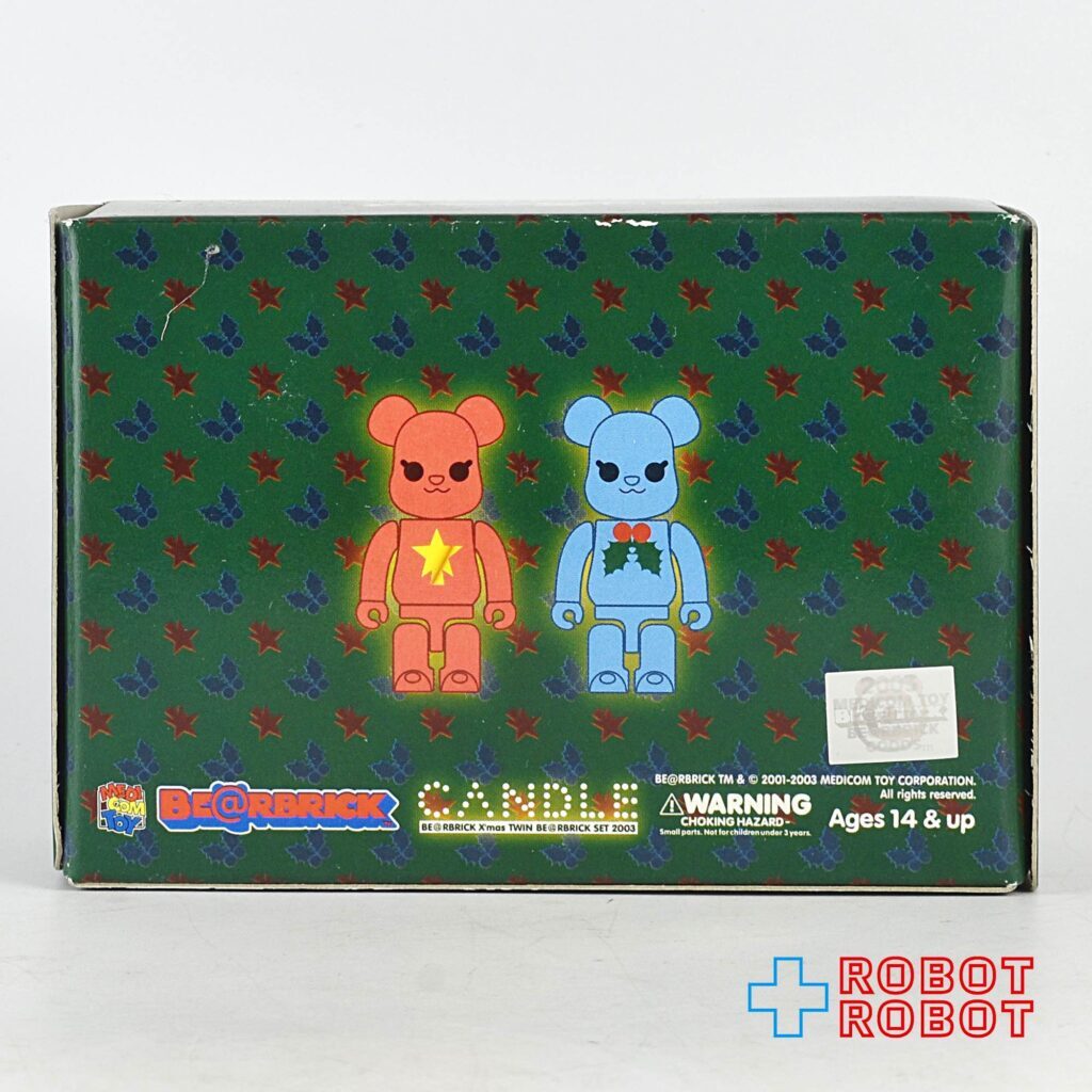 メディコム BE@RBRICK 100％ ベアブリック 2003 クリスマス キャンドル 蓄光 2体セット 入荷写真