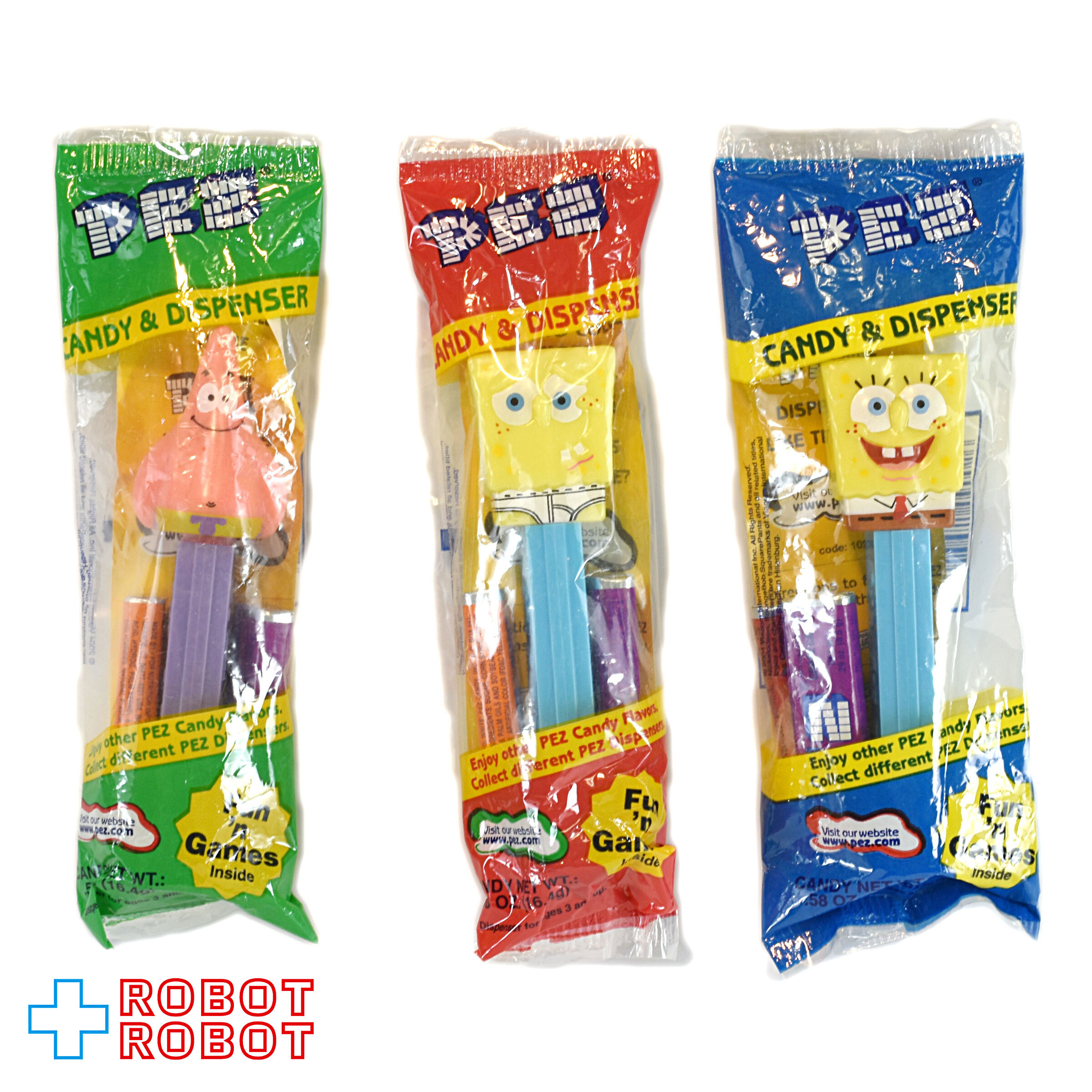 PEZ キャンディ＆ディスペンサー スポンジ・ボブ パトリック 3体セット 袋入未開封 入荷写真