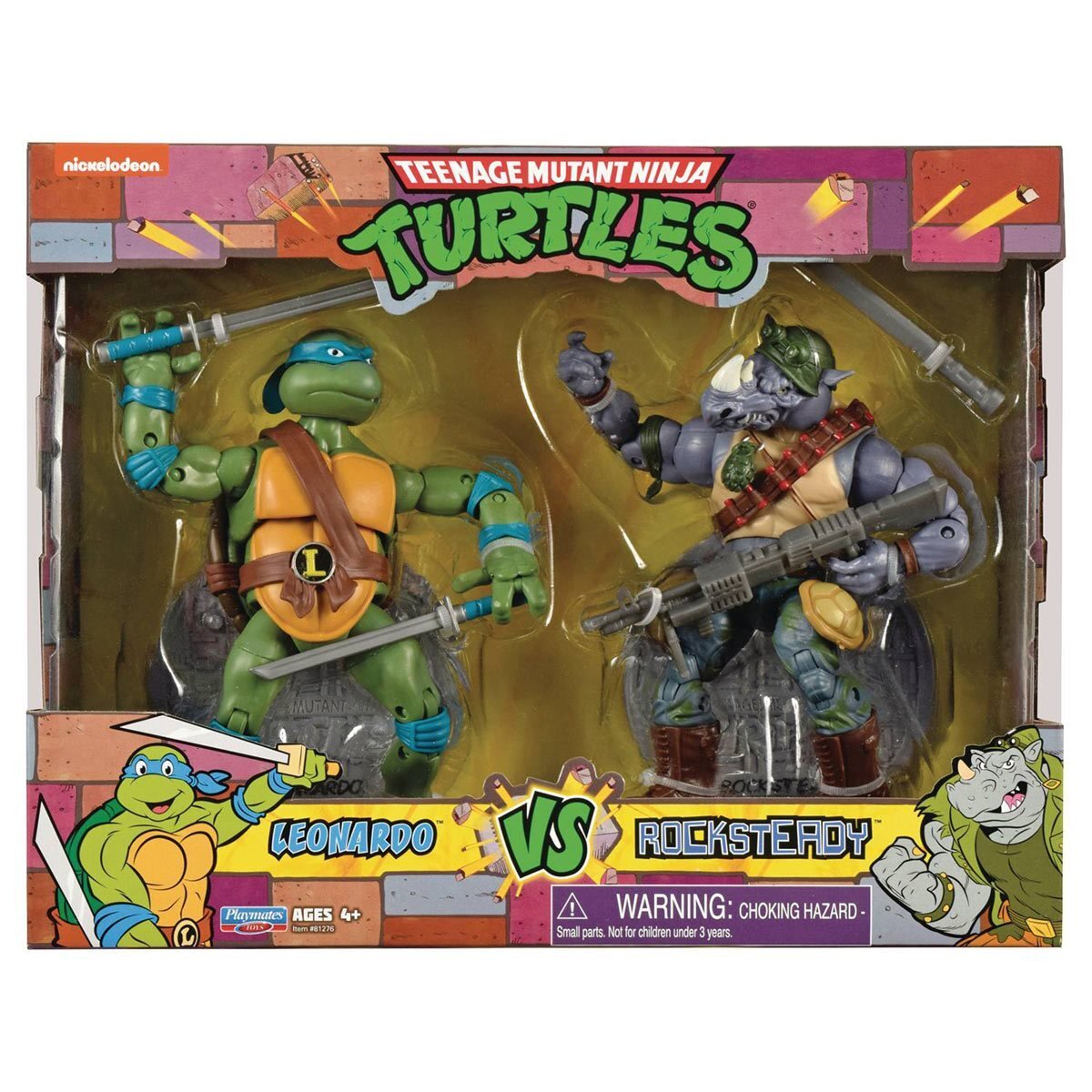 プレイメイツ タートルズ TMNT レオナルド vs ロックステディ 2パック 6インチ アクションフィギュア 入荷写真