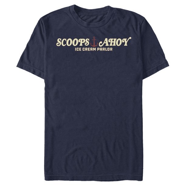 ストレンジャー・シングス Tシャツ Stranger Things Scoops Ahoy Nautical Logo Navy Blue 入荷写真
