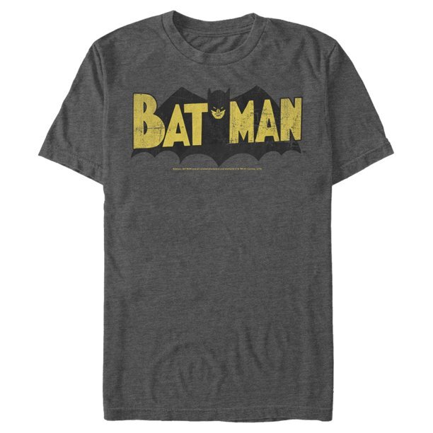 バットマン Tシャツ Batman Logo Vintage_ Charcoal Heather バットマン ヴィンテージ・ロゴ Tシャツ 入荷写真