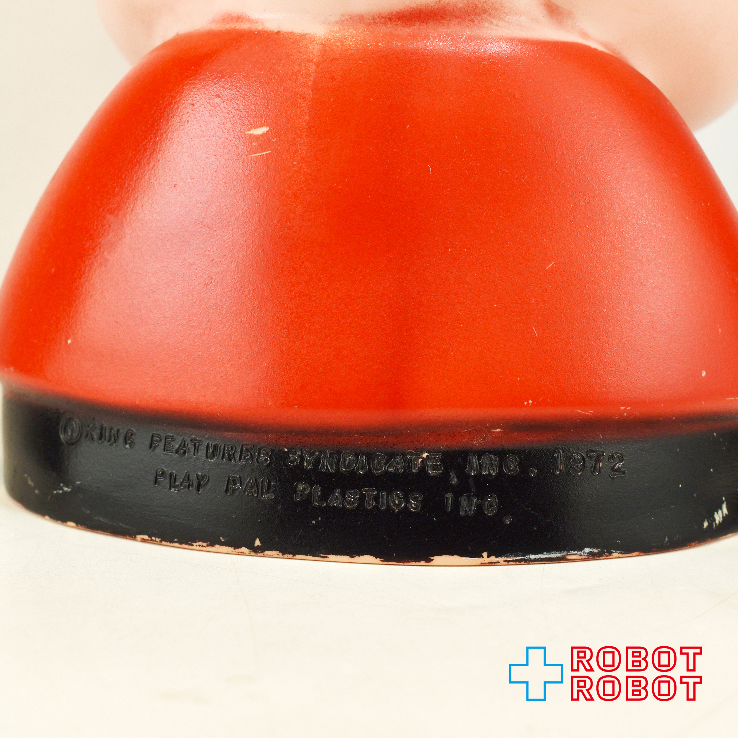 ※底蓋欠：プレイパル社 ポパイ ヘッド ソフビ貯金箱 1972 入荷写真