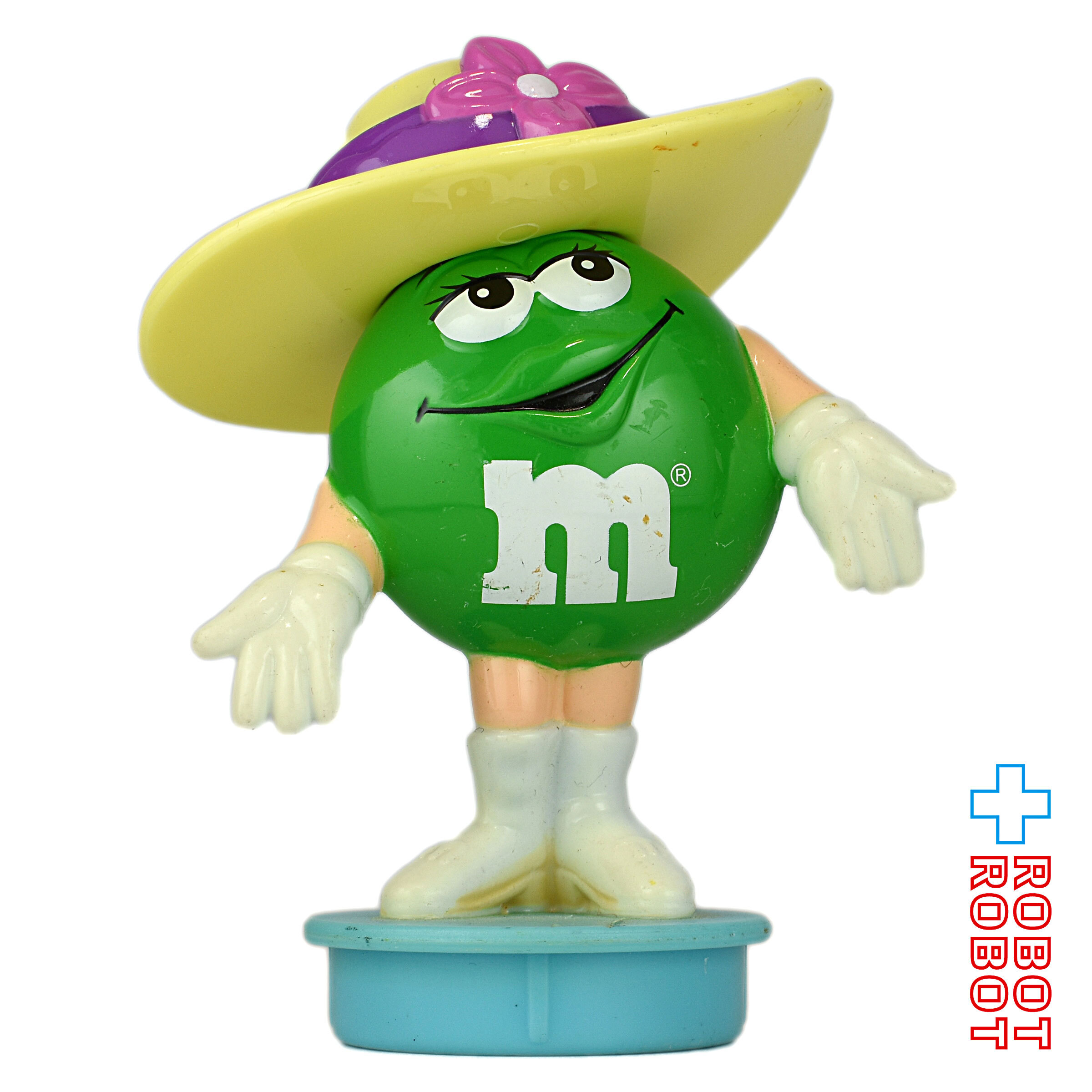 M&M's 1998 キャンディー・コンテナ フィギュア トップス グリーン 帽子 黄色 企業物 入荷写真