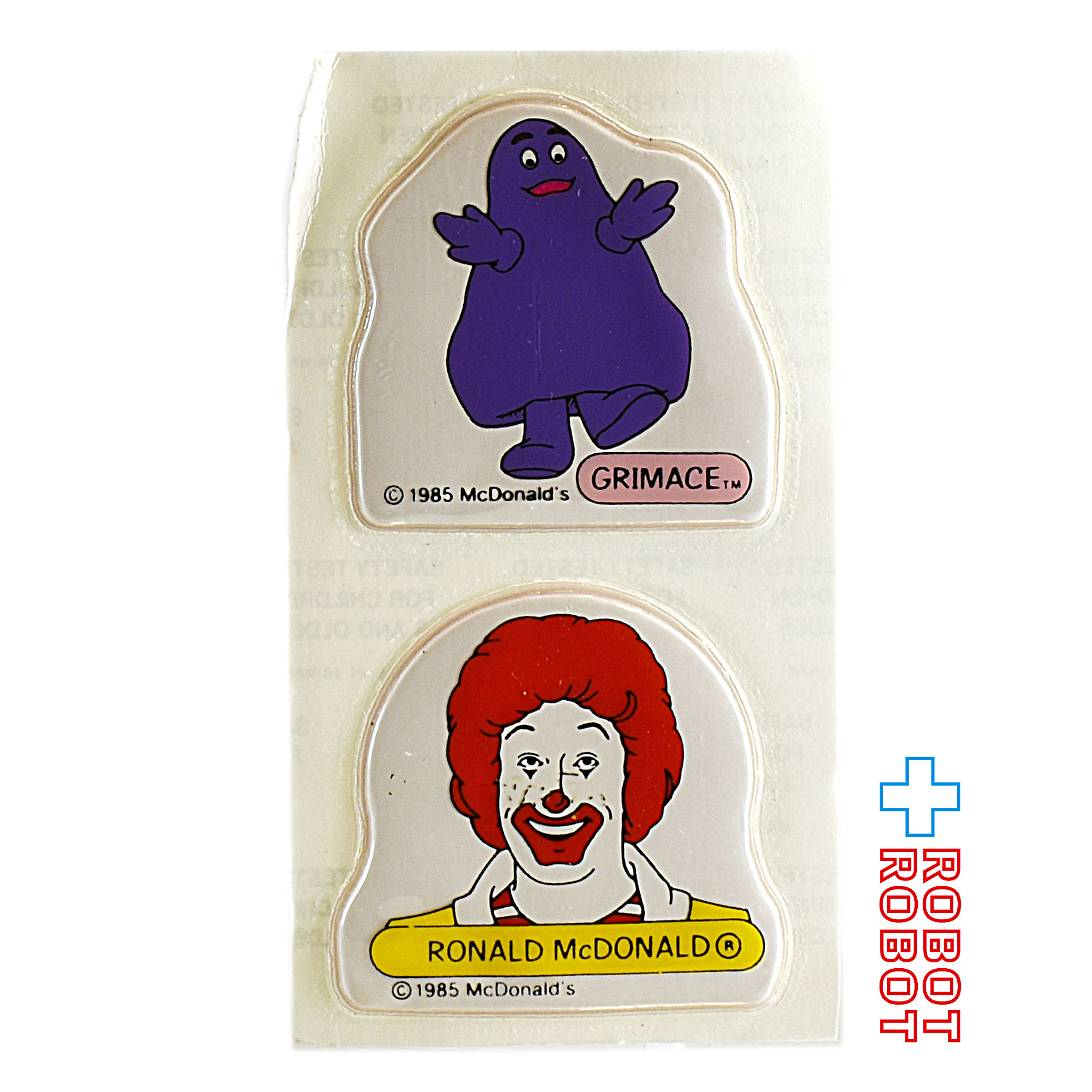 マクドナルド ロナルド＆グリマス もこもこシール セット 1985 ５セット 入荷写真